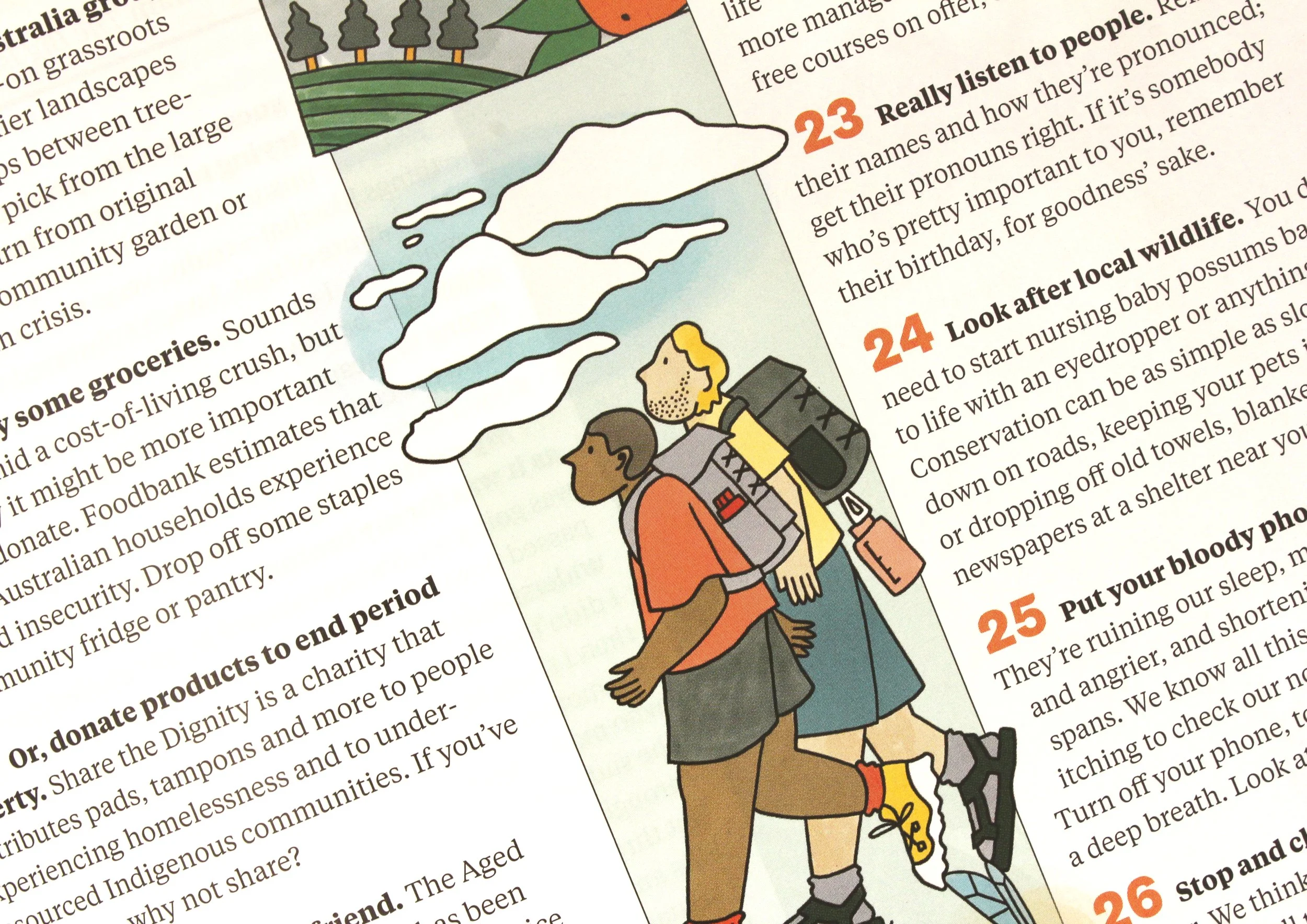 Editorial Illustration for The Big Issue Magazine exploring ways to make change in 2026