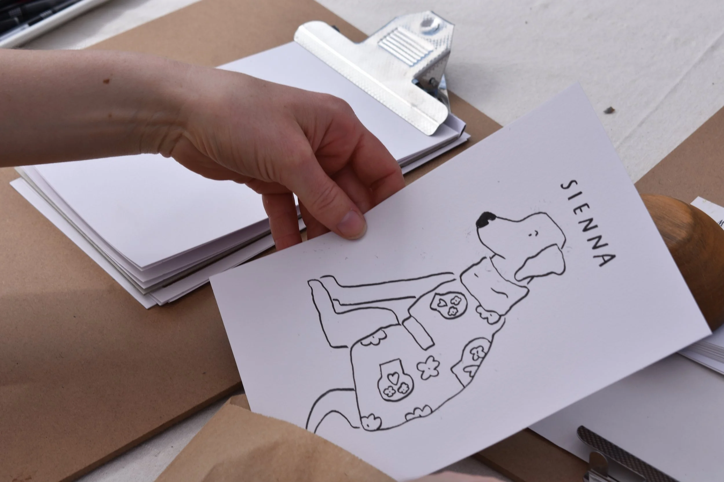 on the spot live drawing, dog drawing illustrations for events & festivals 