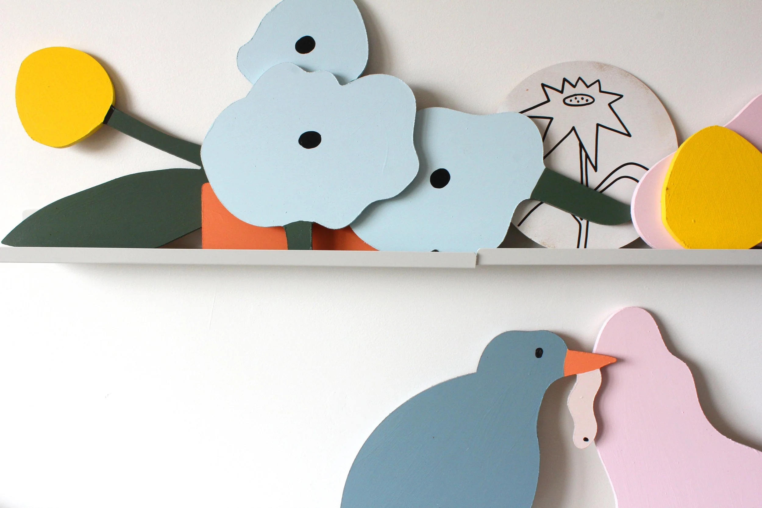 Wooden Mural elements public art installation melbourne