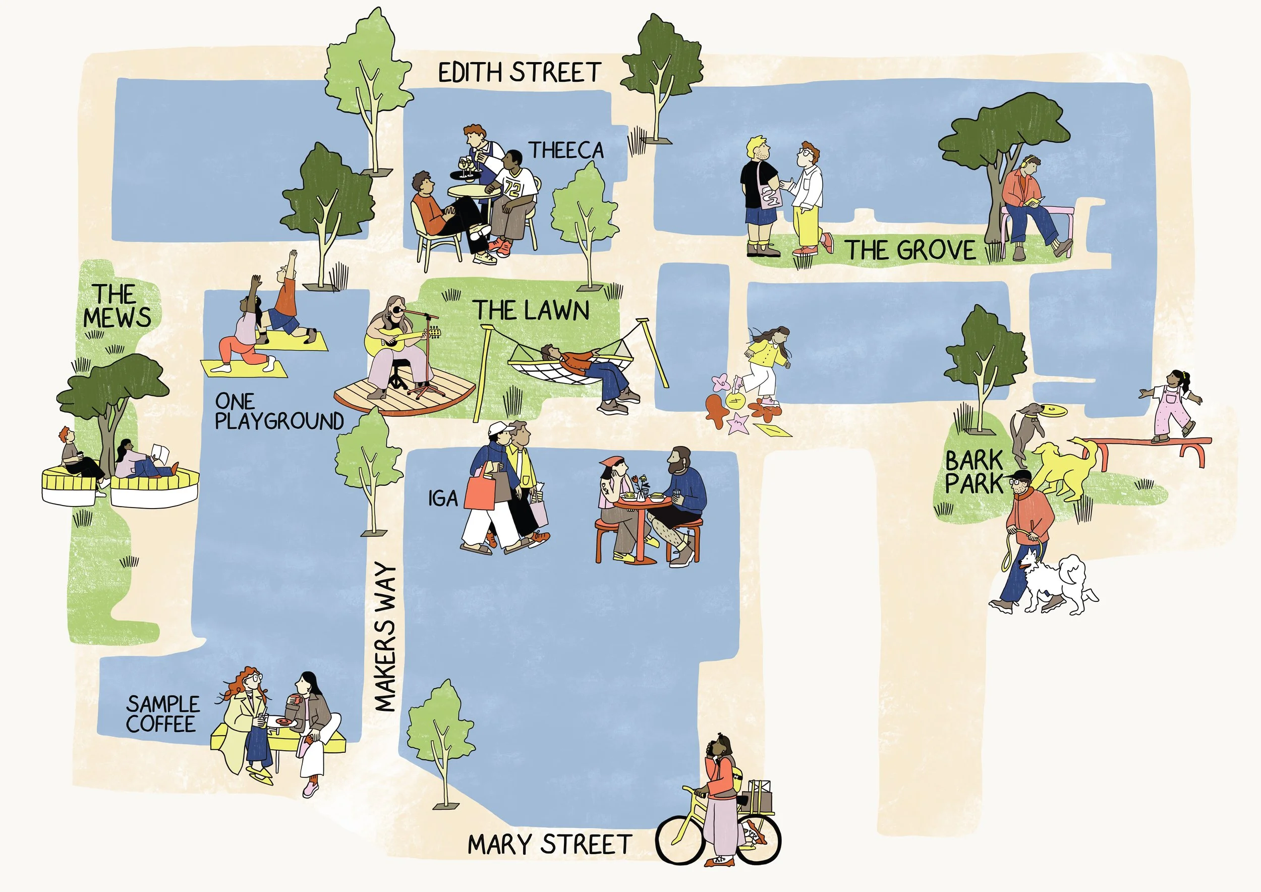 Precinct 75 Illustrated Neighbourhood Map Sydney