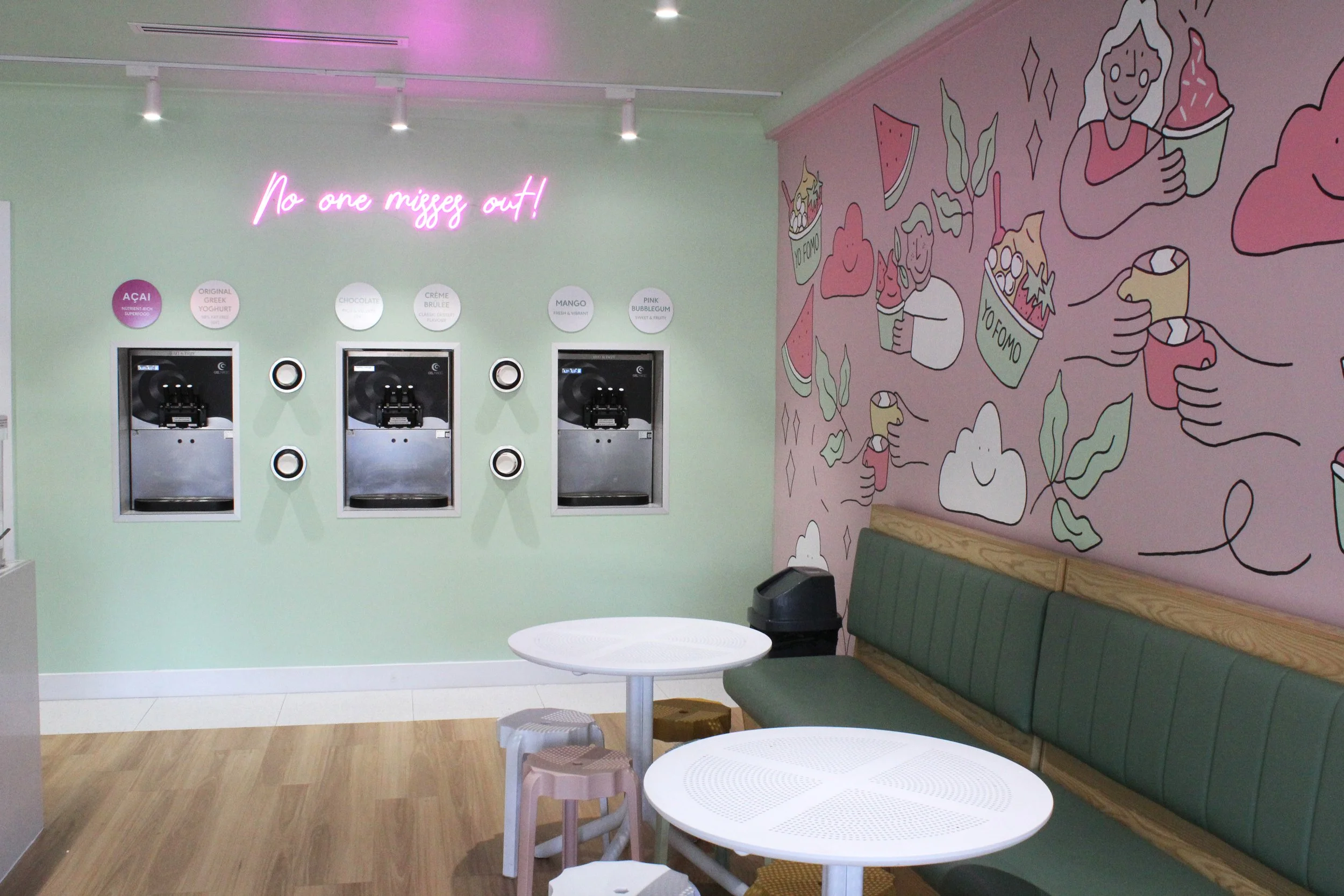 yo fomo frozen yoghurt mural