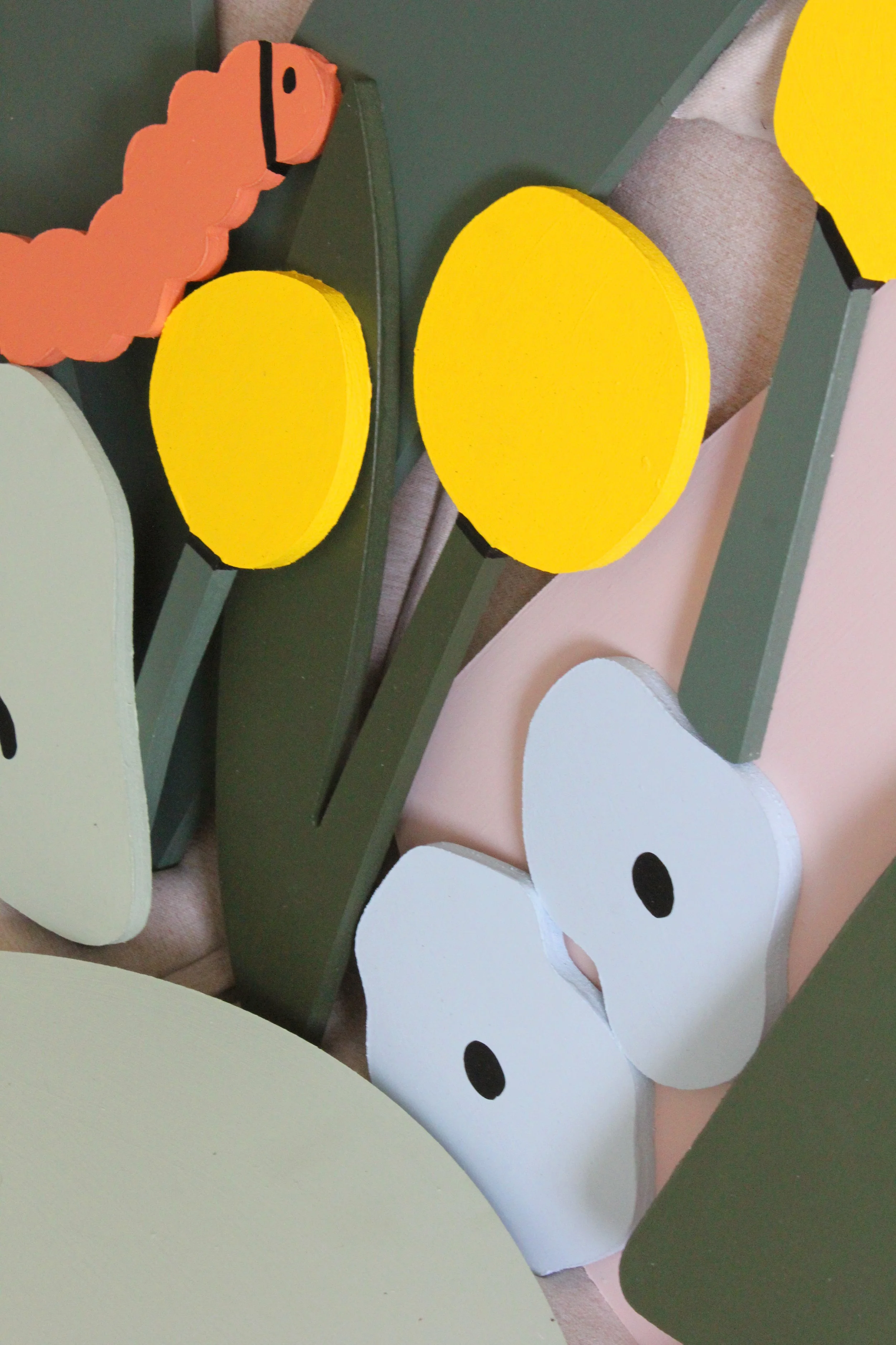 Wooden Mural elements public art installation melbourne