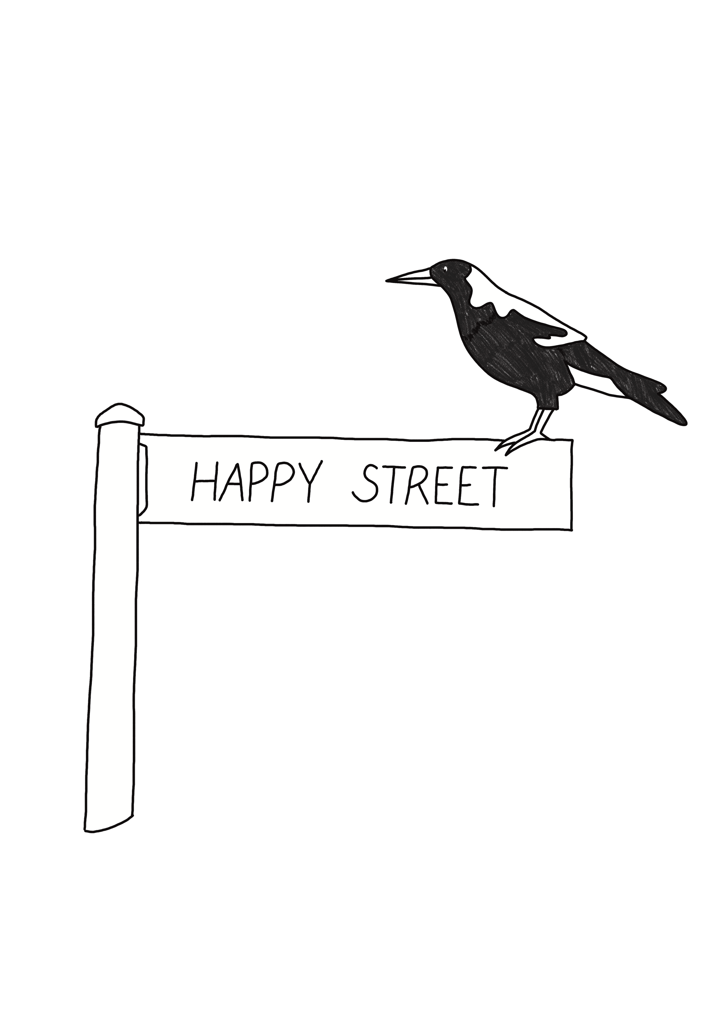 Brand identity illustrations for The Happy Street Project