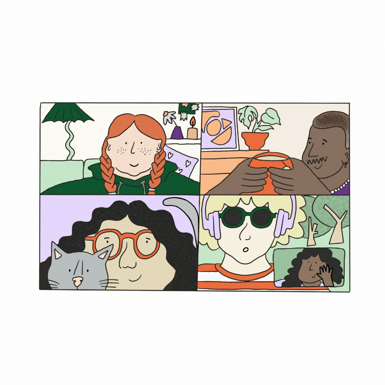 Illustrations for branding - Eating Disorders Victoria illustrated by Angharad Neal-Williams