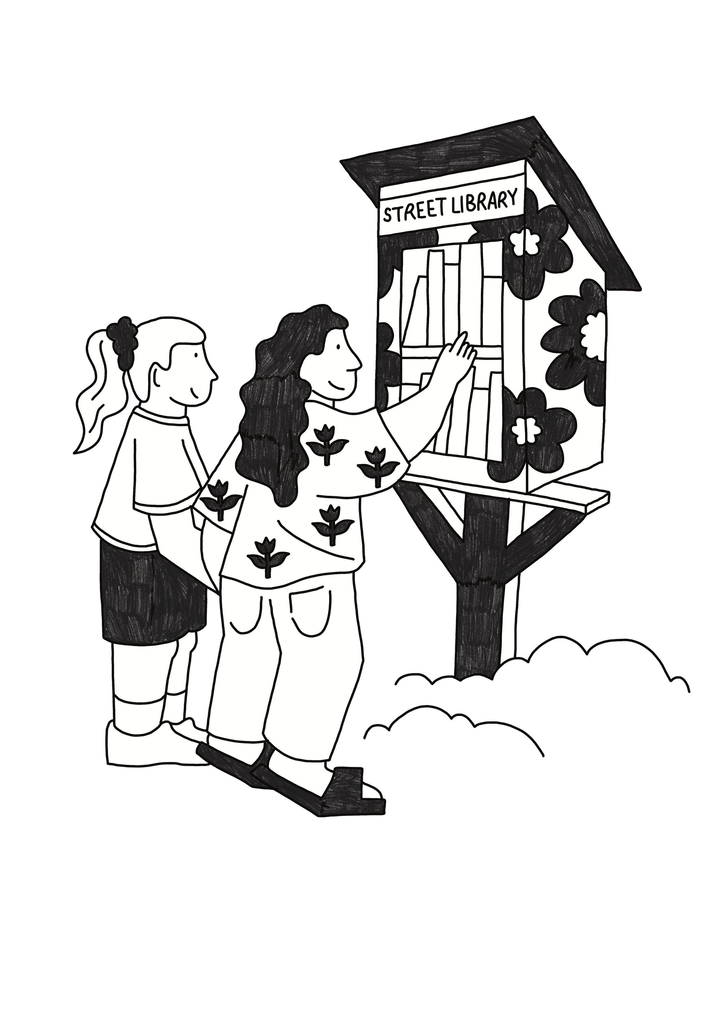 Brand identity illustrations for The Happy Street Project