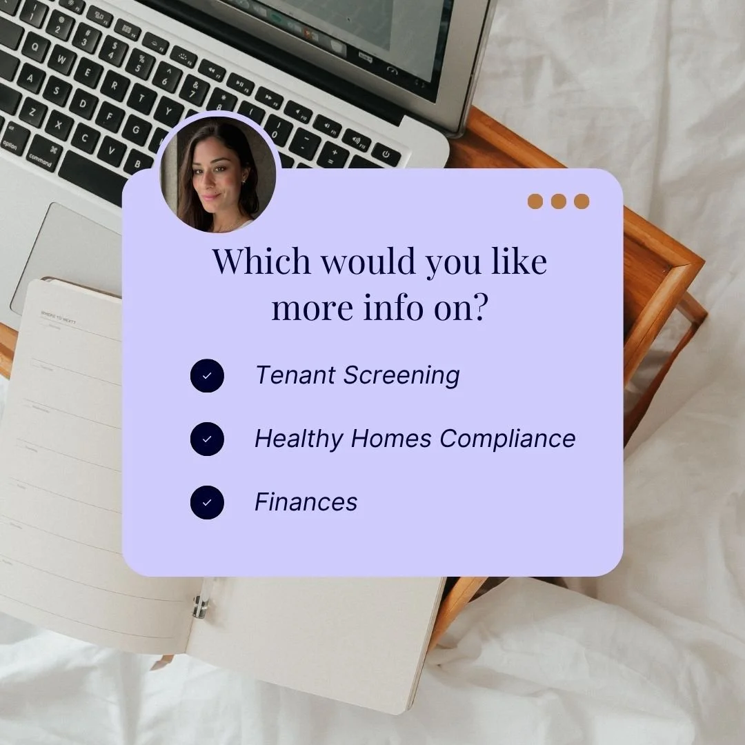 Looking into long-term property management? 🏡
We&rsquo;re here to help with all the details &mdash; from Tenant Screening and Healthy Homes Compliance to keeping your Finances in check.
Let us know what you'd like to learn more about &mdash; we're j