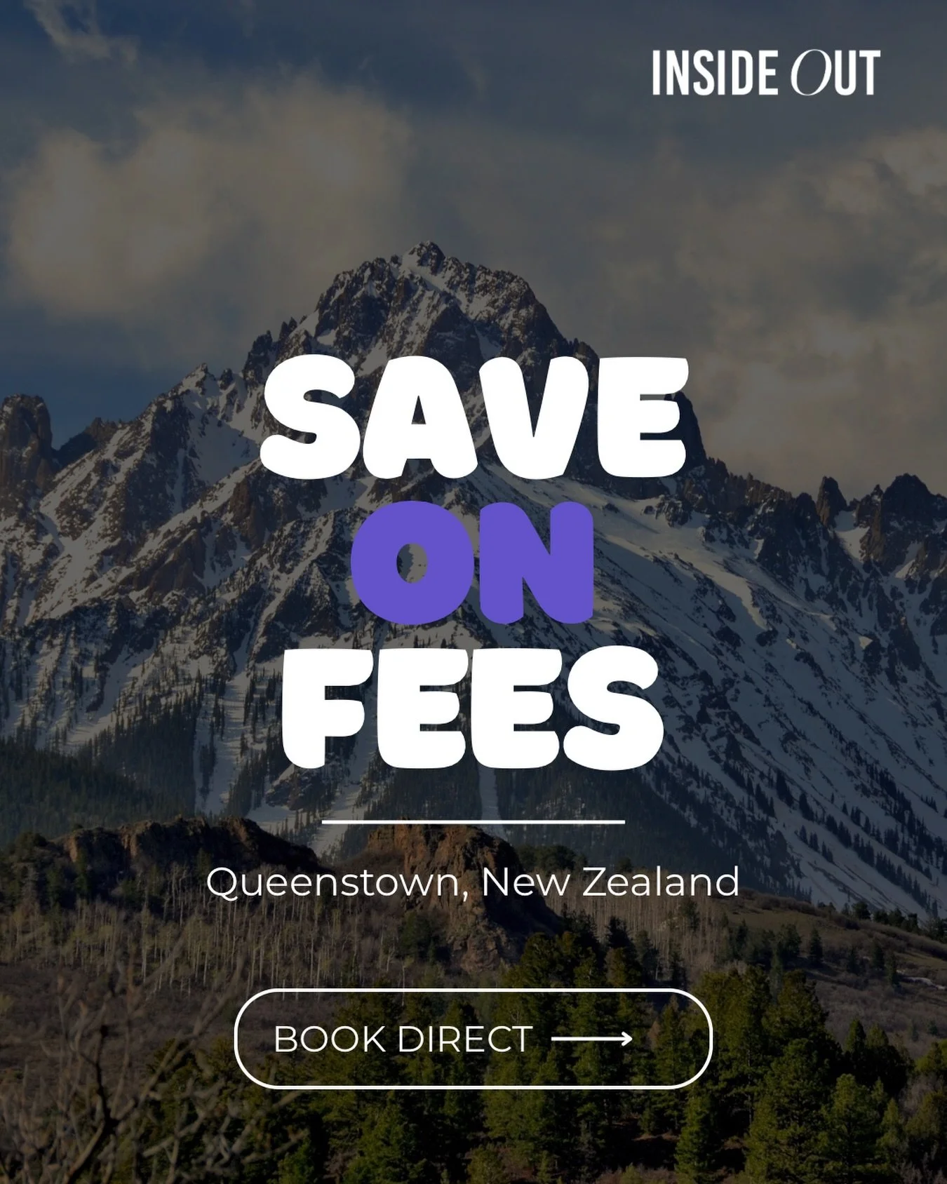 Save on fees. Spend more on experiences. ✨

Book direct with Inside Out Property Management for your next Queenstown escape and enjoy a more personal, local experience from the moment you arrive.

Adventure, mountain views, fresh alpine air and unfor