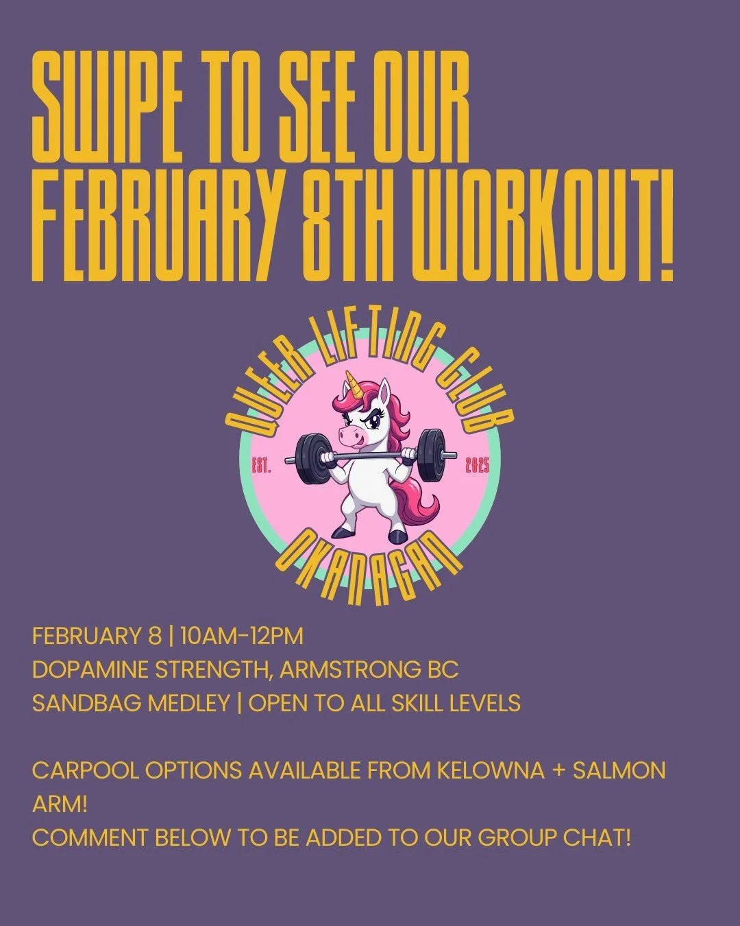 Sunday&rsquo;s workout is LIVE!

We&rsquo;ll be getting a tutorial on all things sandbags from Strongman competitor and QLC group member @ash_giovannini (they/them) and then moving onto some fun group activities including:

Sandbag to shoulder 

Sand