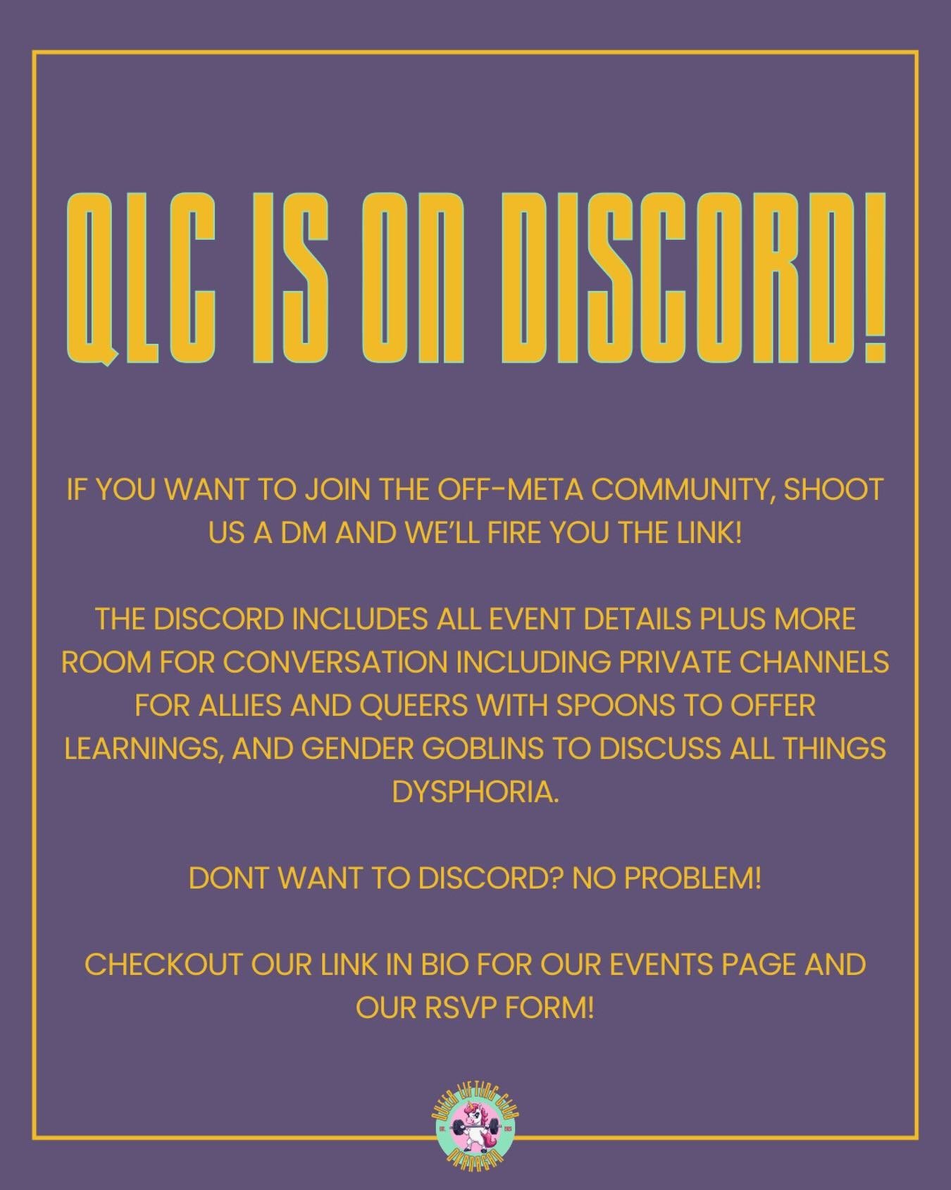 It&rsquo;s official folks! We&rsquo;re on discord! 

This decision followed much discussion with our members and little admin team about security concerns, the most accessible platform for the types of convos we want to be having, the administrative 