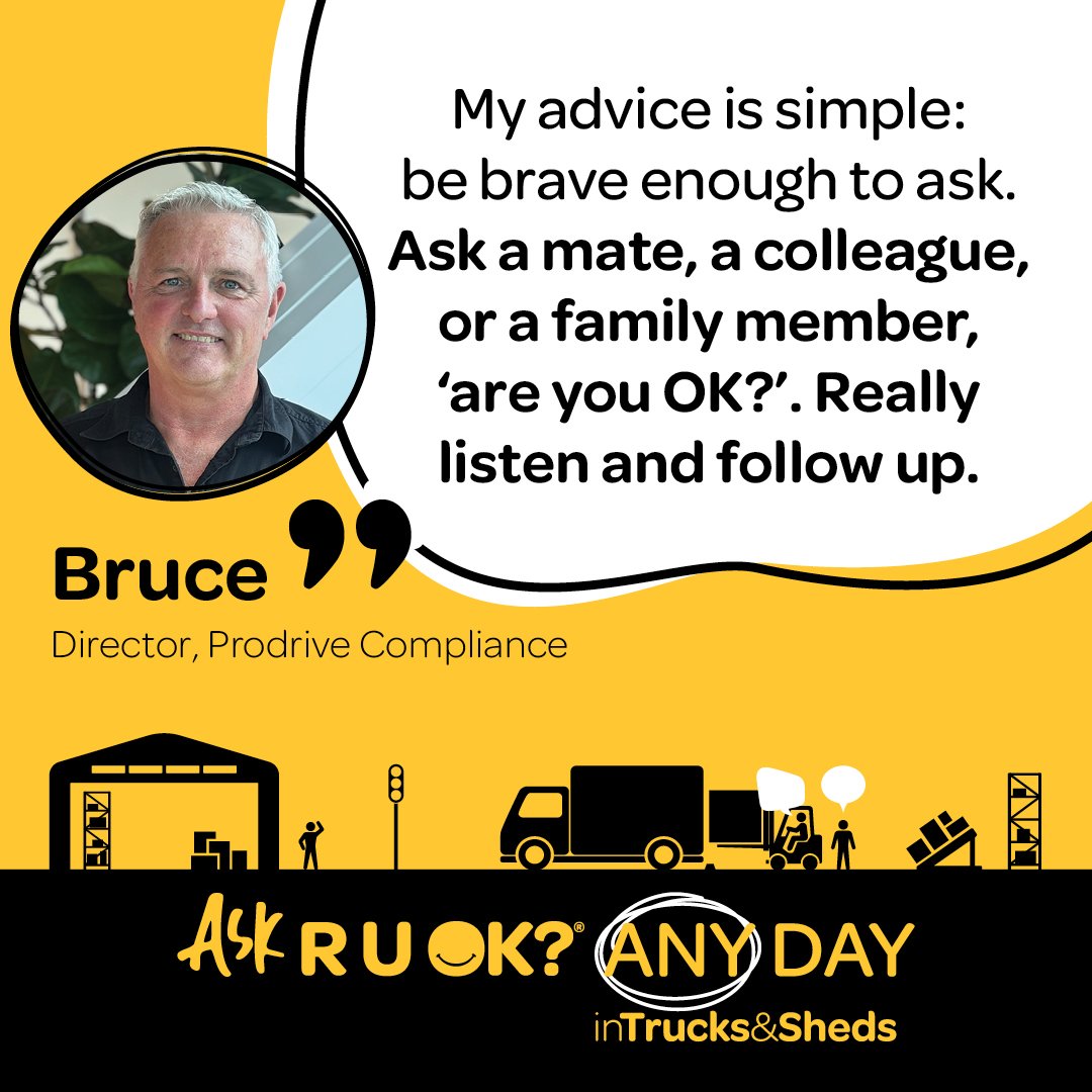 Today is the R U OK? in Trucks &amp; Sheds Day of Action. At Continu Risk Management, we know that a safe workplace starts with a healthy mind. In the transport and ag sectors, looking out for your mates is just as vital as checking your equipment.

