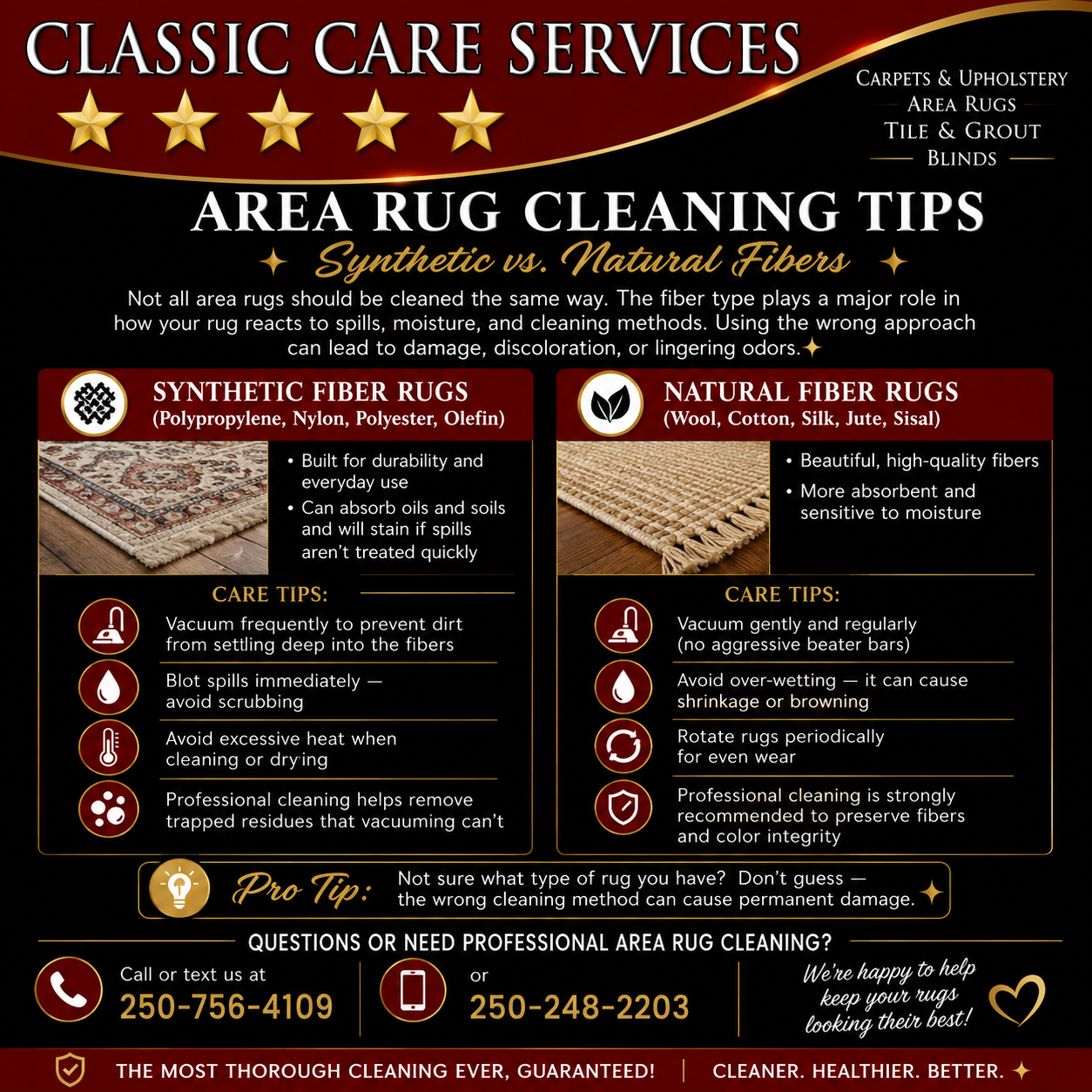 Area rug wool vs synthetic tips.