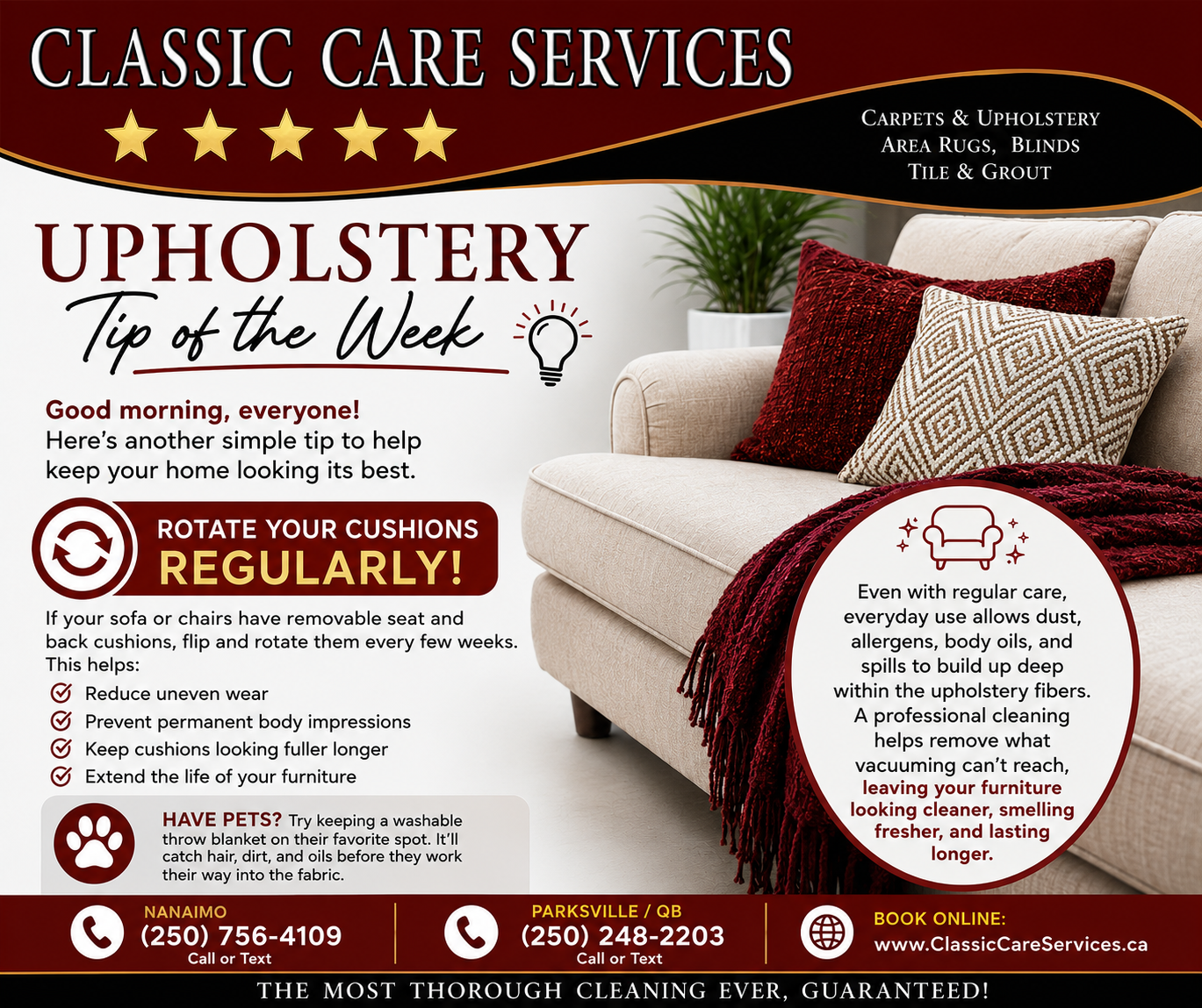 Upholstery tips