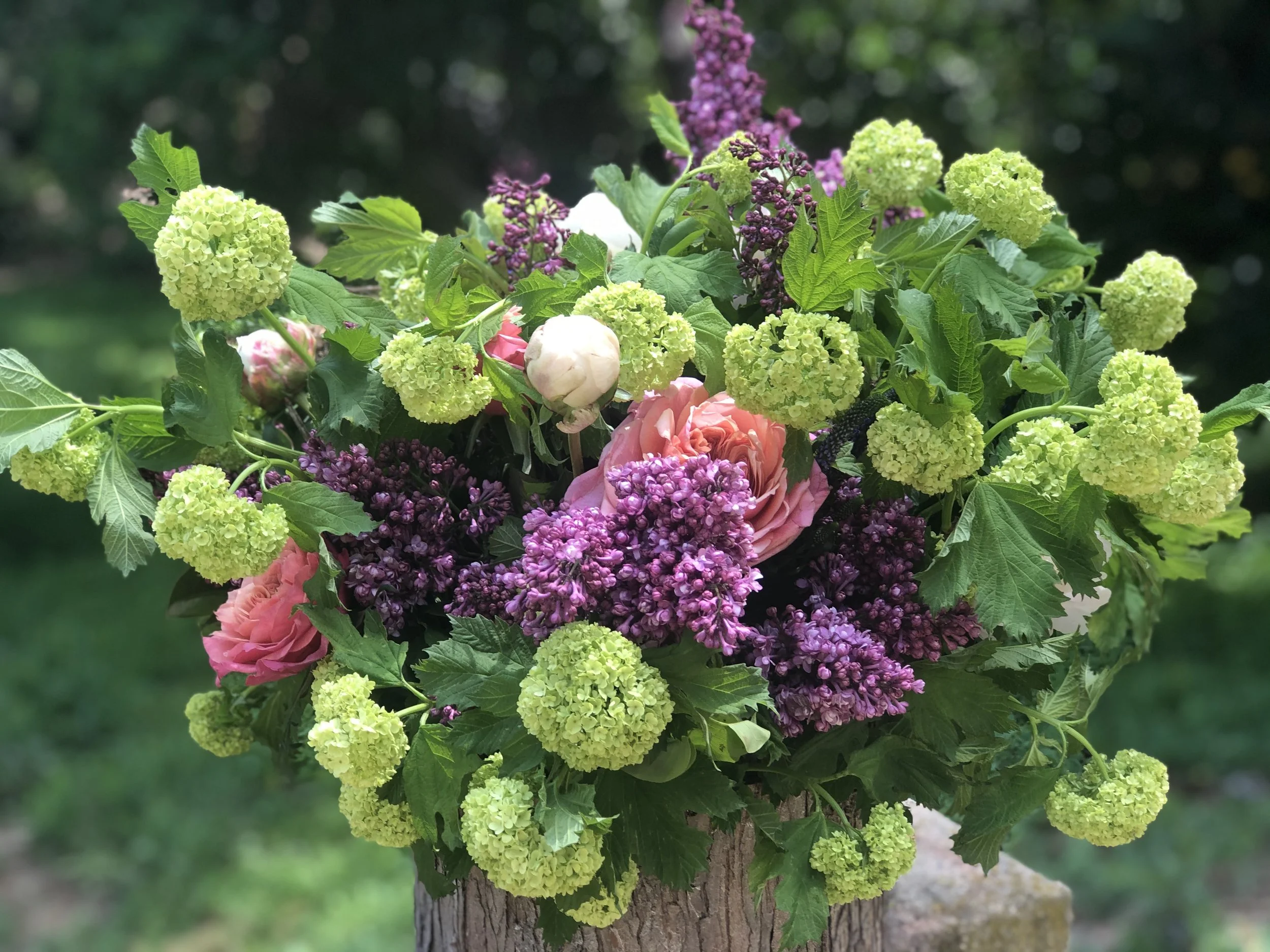 Green Vibirnum
 and Lilac studio city florist