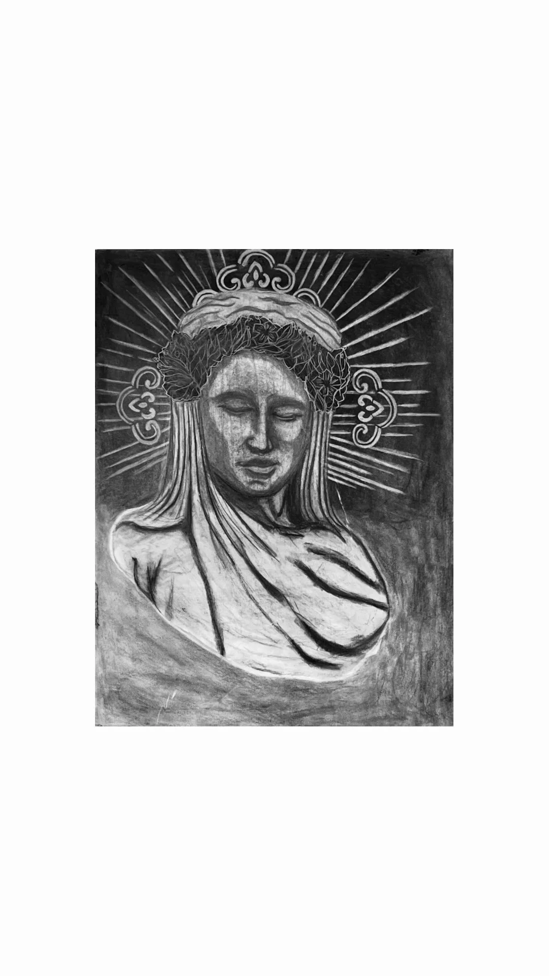 Le Voeu Du Saint (2023)
Charcoal on  Drawing Paper
18" x 24"