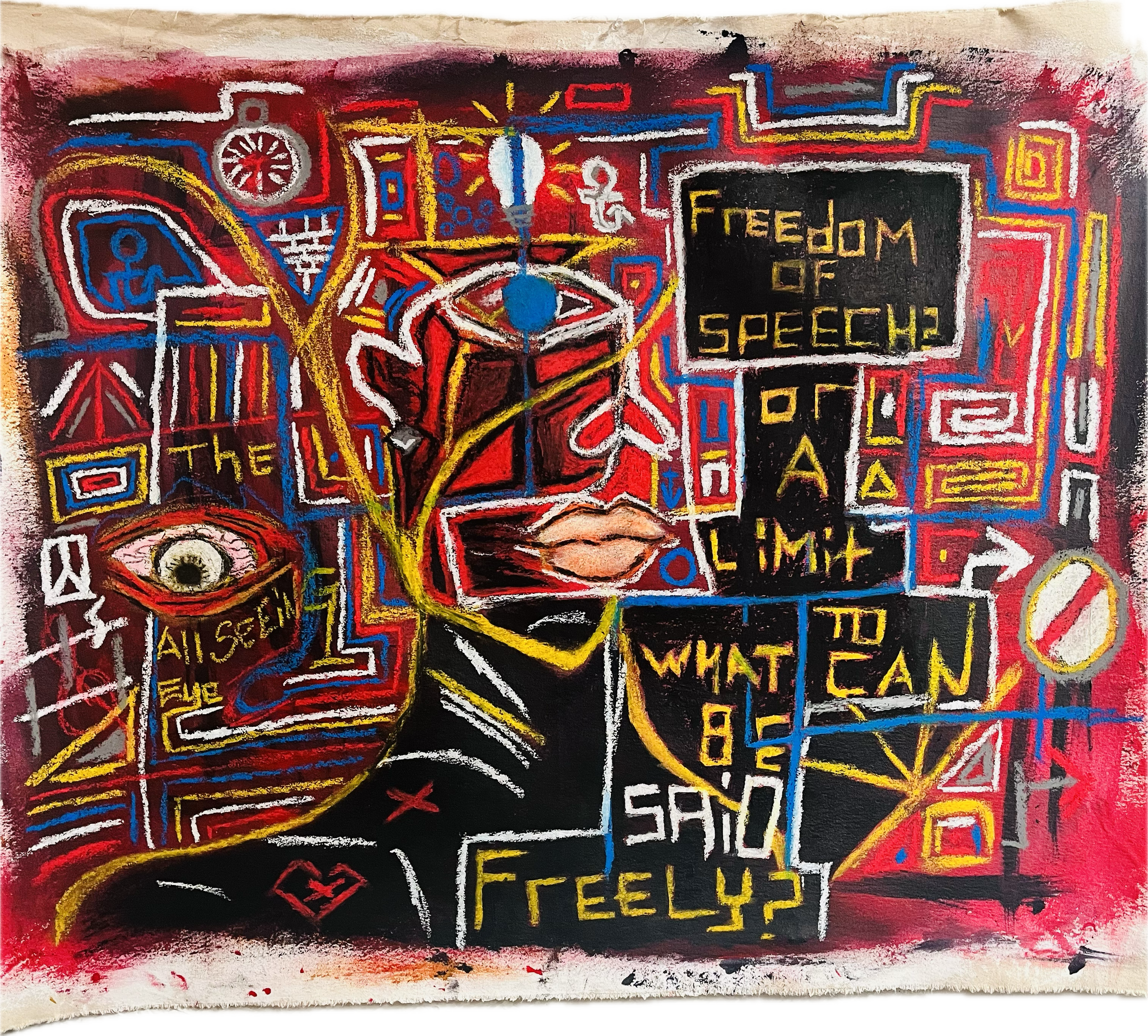 Incoherent (2022)
Oil Pastel & Acrylic on Loose Canvas
35" x 36"