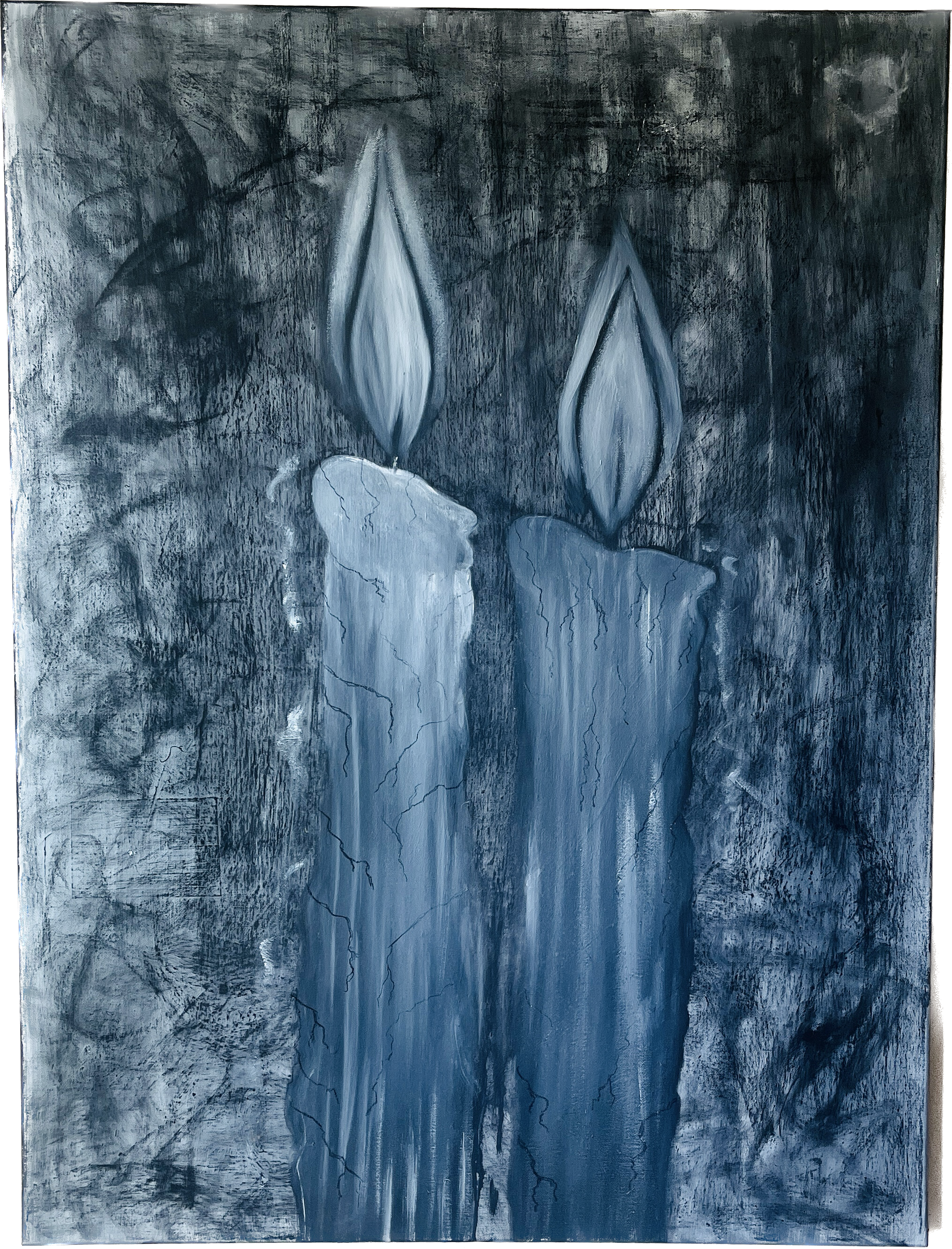 Allumage De L'amour (2023)
Charcoal & Acrylic on Canvas
48" x 36"