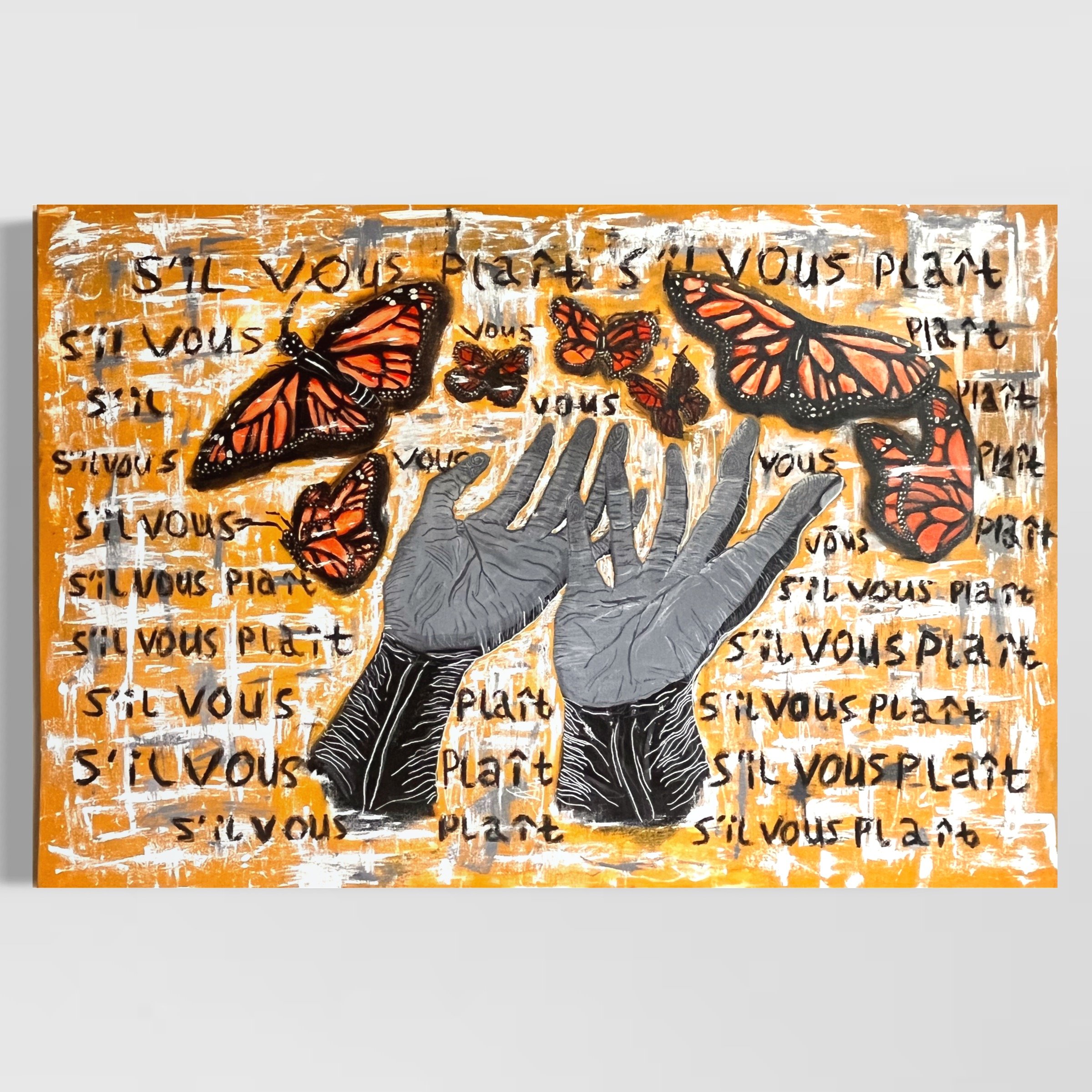 Pretty Wings, S'il Vous Plait (2022)
Acrylic & Oil Pastel on Canvas
24" x 36"