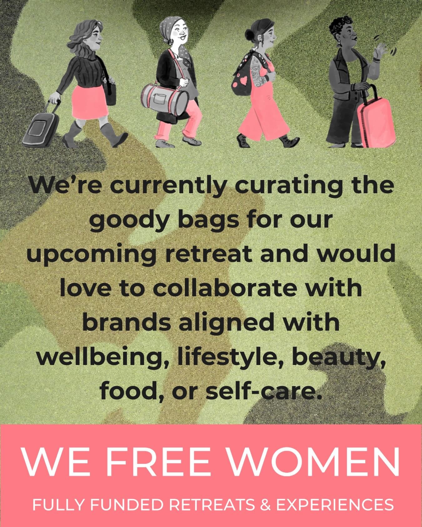 We&rsquo;re currently curating the goody bags for our upcoming retreat and would love to collaborate with brands aligned with wellbeing lifestyle, beauty, food, or self care.

Our retreats bring together a highly engaged, values-led community, and go