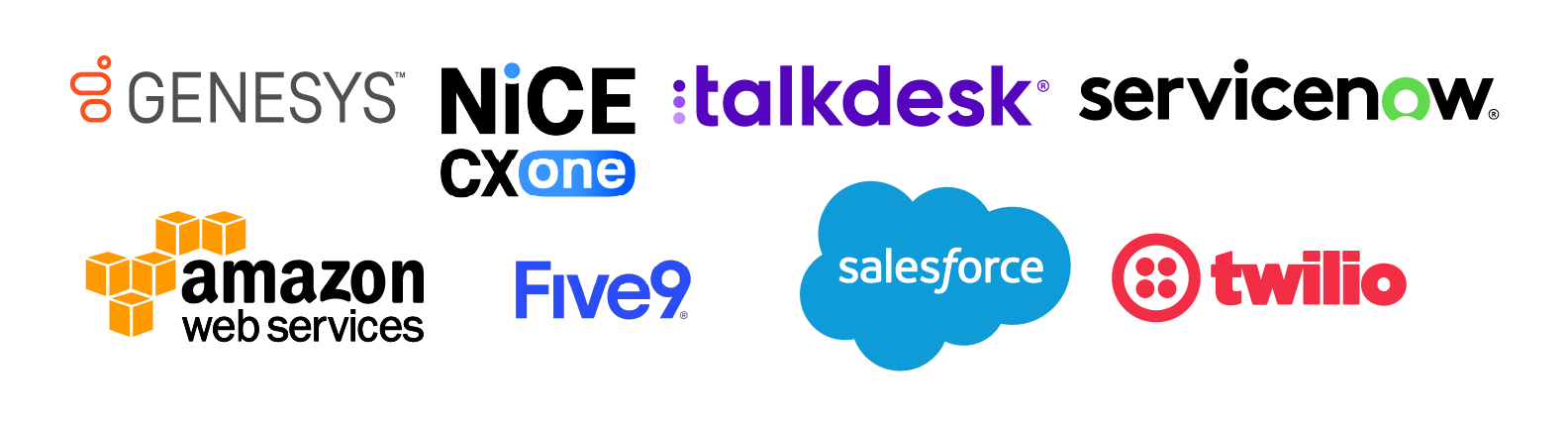 Grouping of CX assurance platform logos