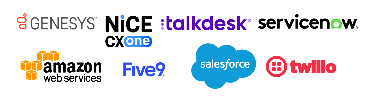 Grouping of CX assurance platform logos