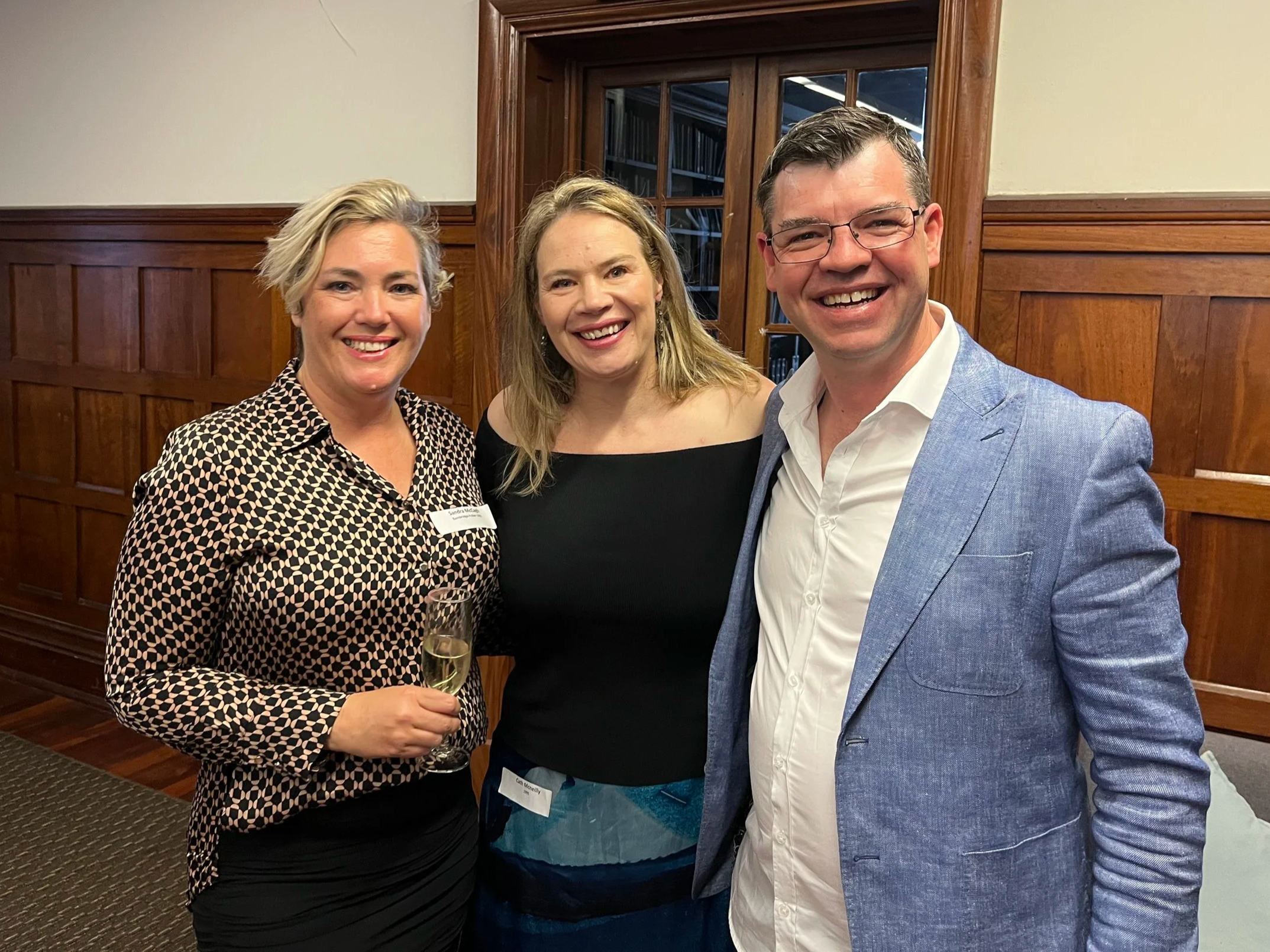  L-R Sandra McCagh (Bainbridge-Fuller), Cath Mcneilly, Charles Gardiner 