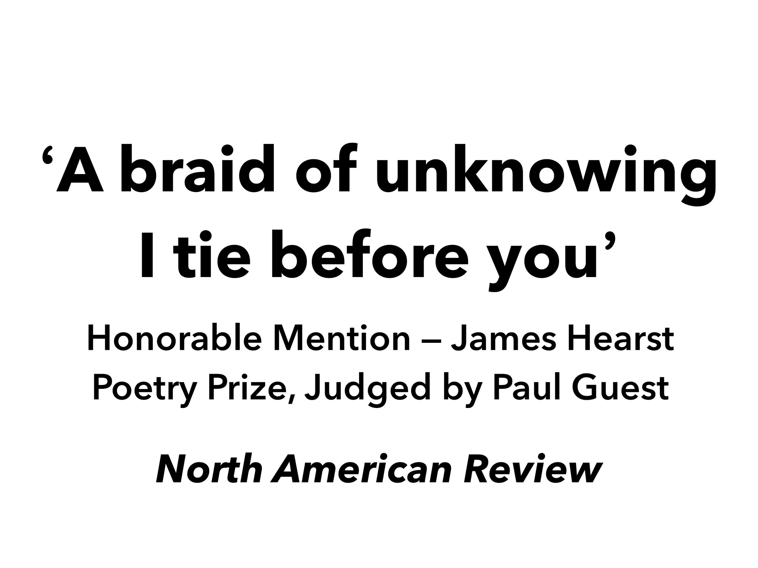 A braid of unknowing I tie before you