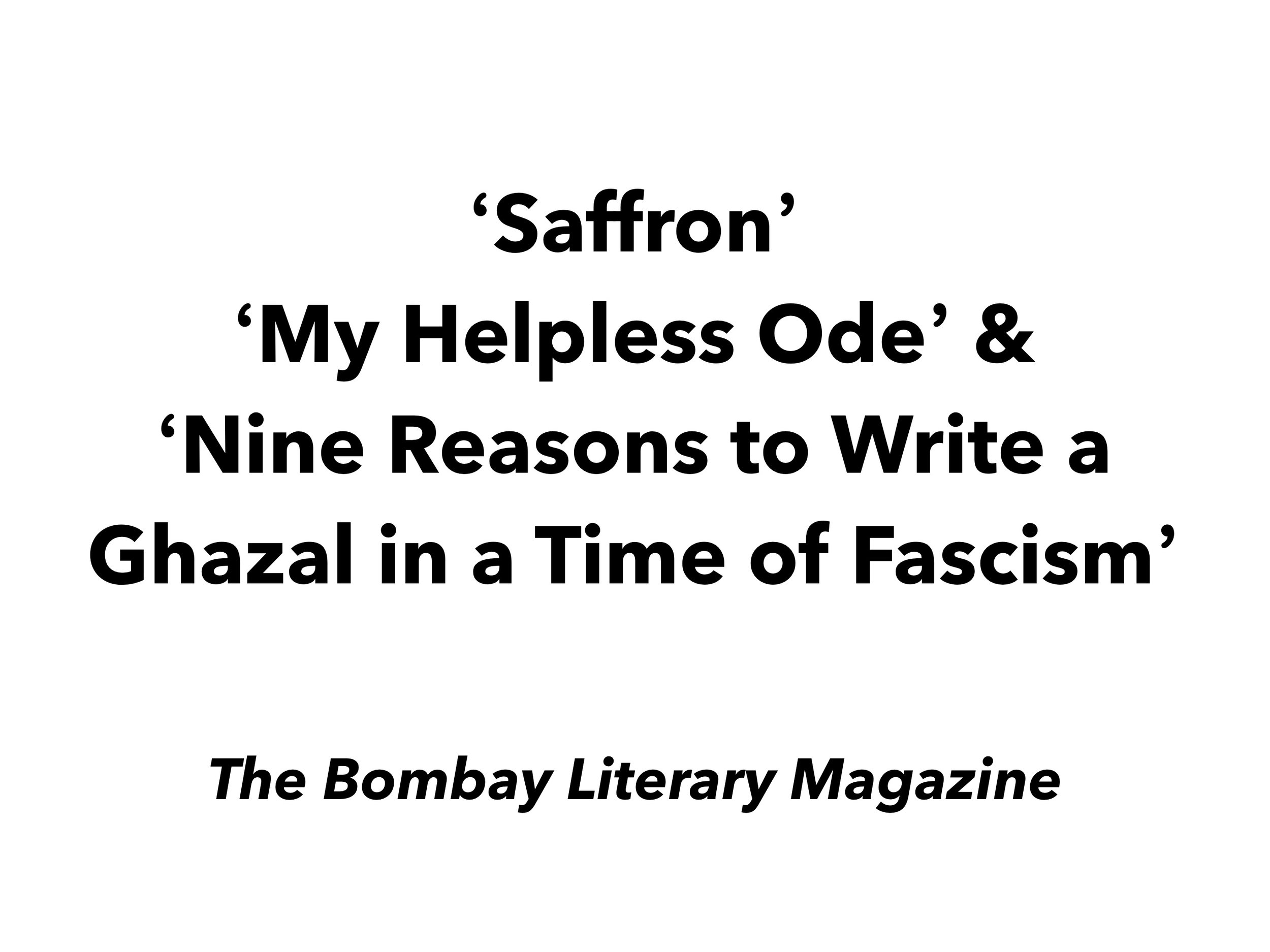 Saffron & other poems
