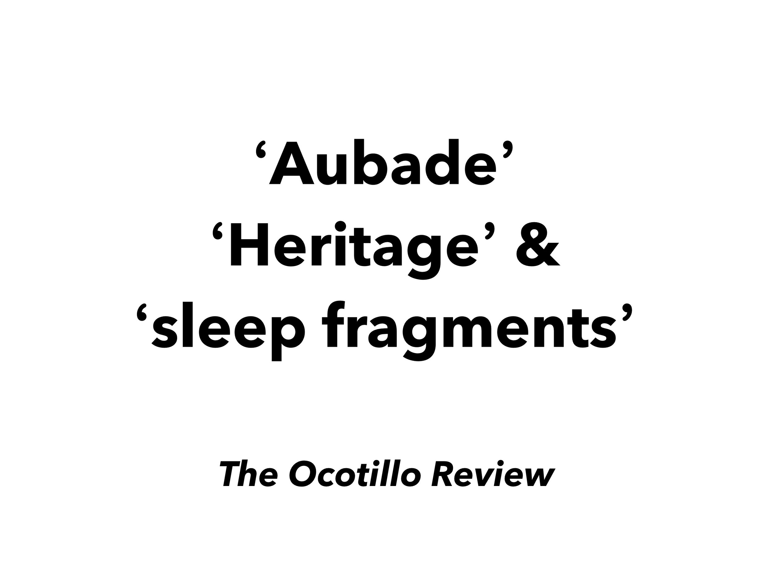 Aubade & other poems