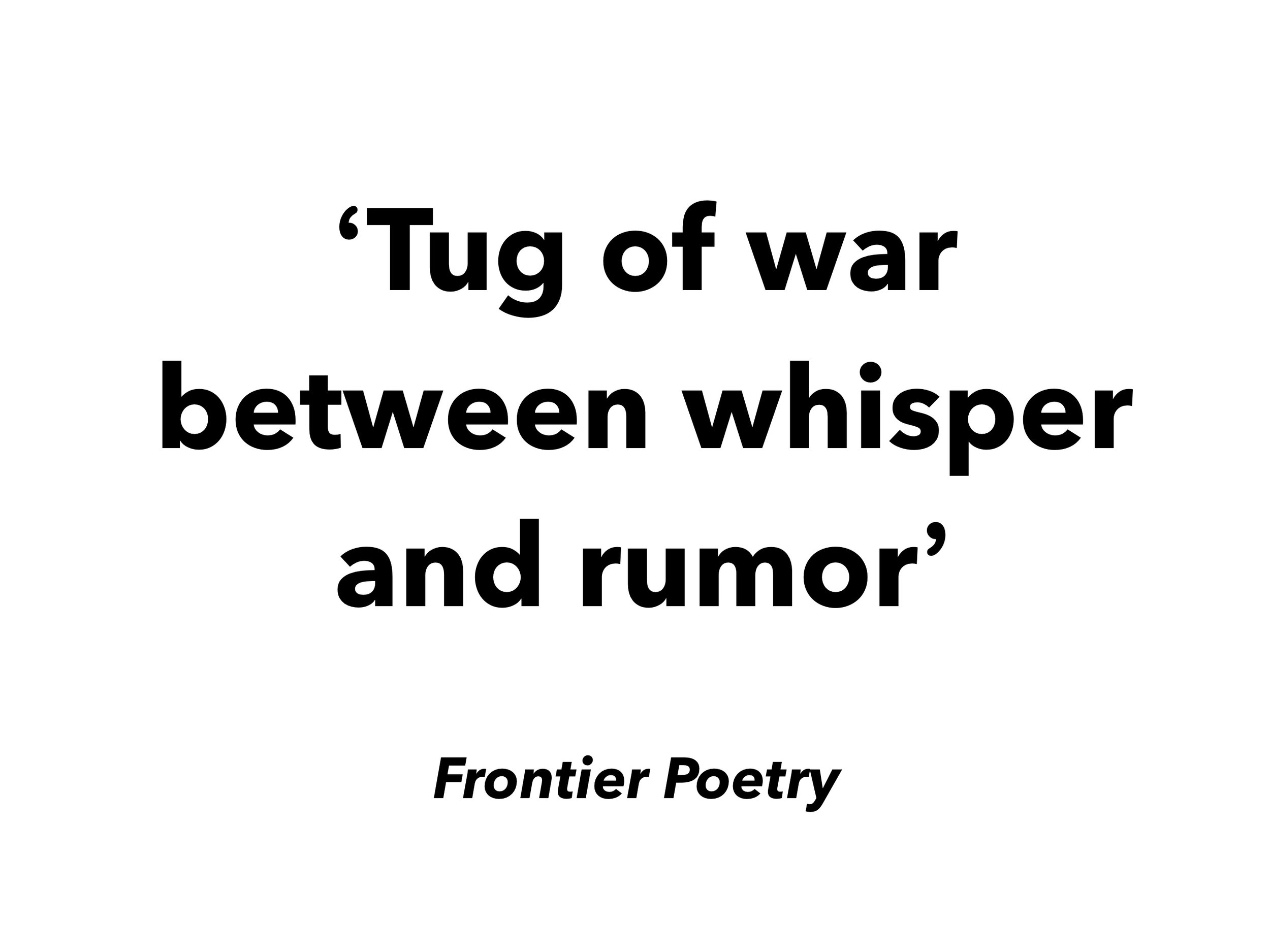 tug of war between whisper and rumor