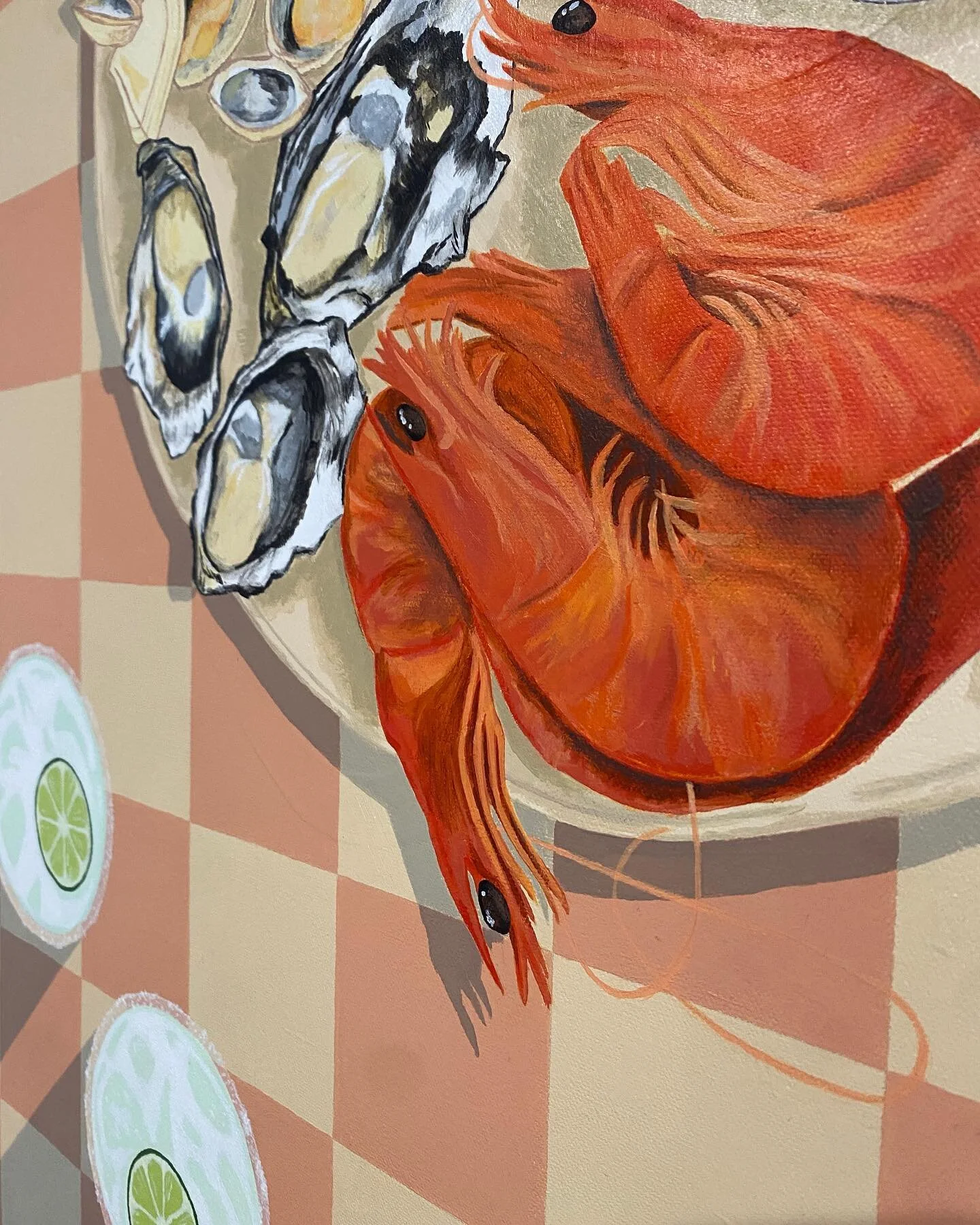 Up close and personal with &lsquo;Margies by the Bay&rsquo; 🔎

Head to our website for more info. Link in bio 👆🏼

#original #art #acrylicpainting #canvas #flatlay #australia #wallscantalk #margarita #seafood #handpainted