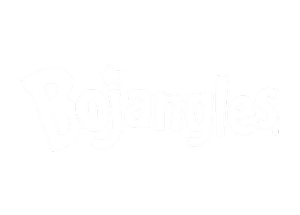 Bojangles logo with white text and star on black background.