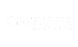 Logo of Configure Partners with text in white on a black background.