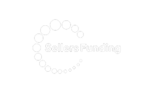 Logo for Sellers Funding with a circular design of white dots surrounding the text.