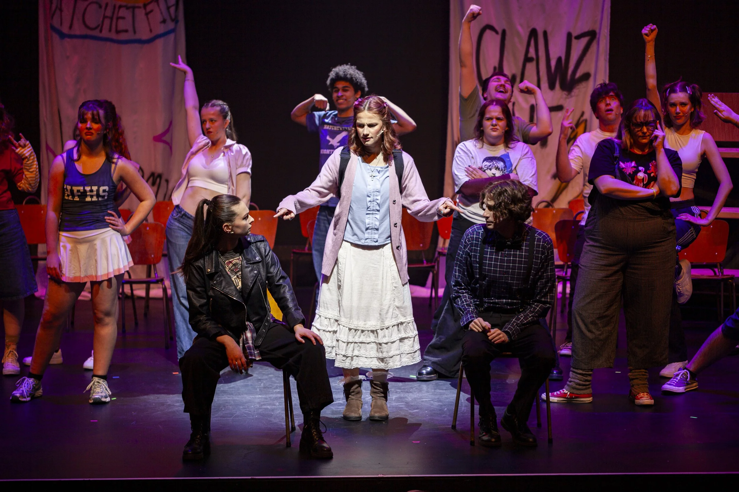 Mia Sharr as Grace, Meggie Perry as Steph and Zach Dylan as Pete