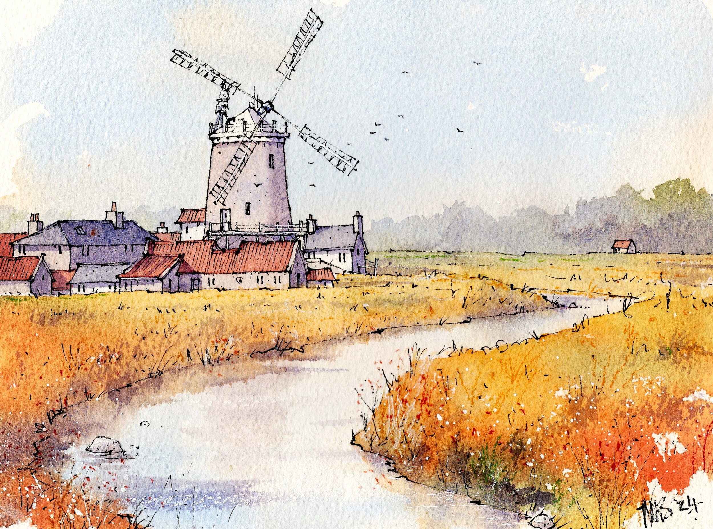 Cley Windmill Art Print