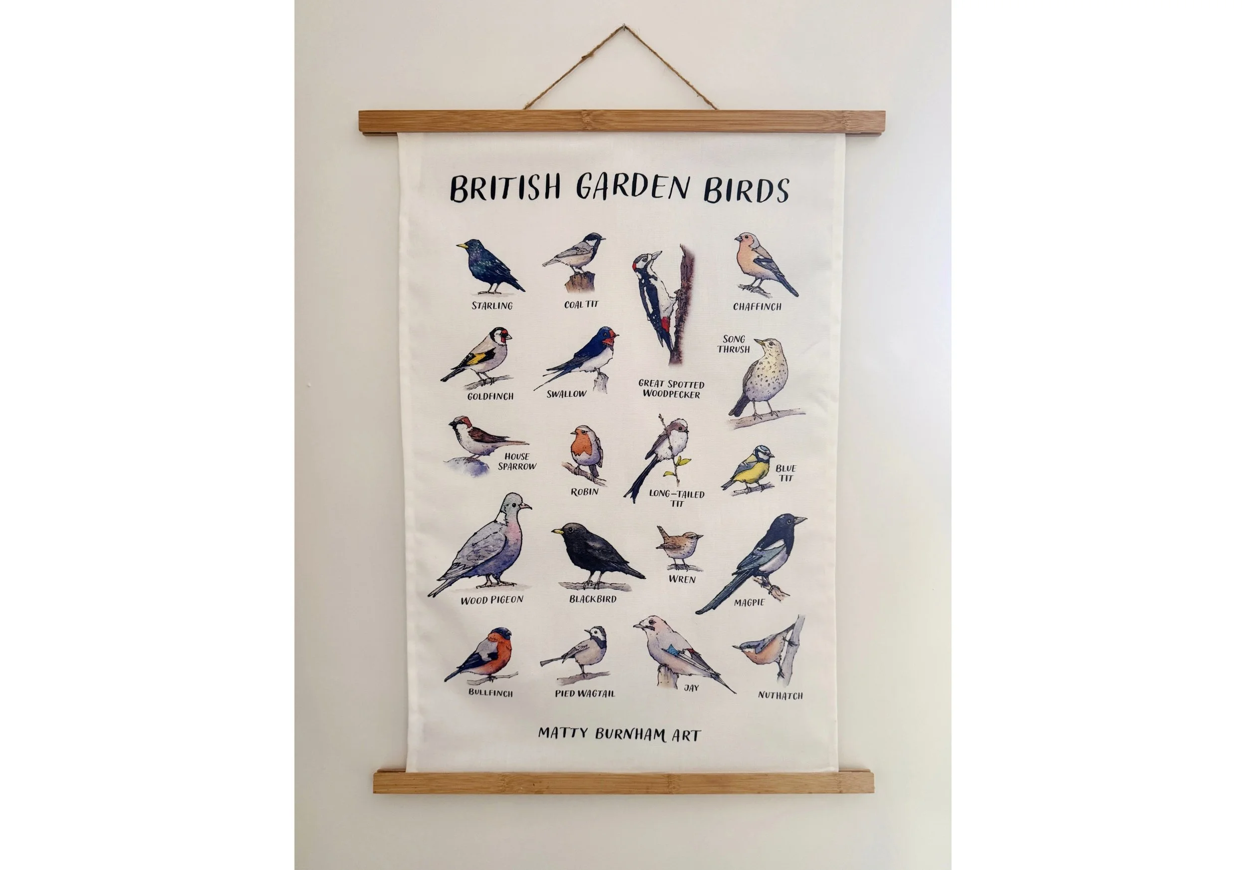 Garden Birds Tea Towel
