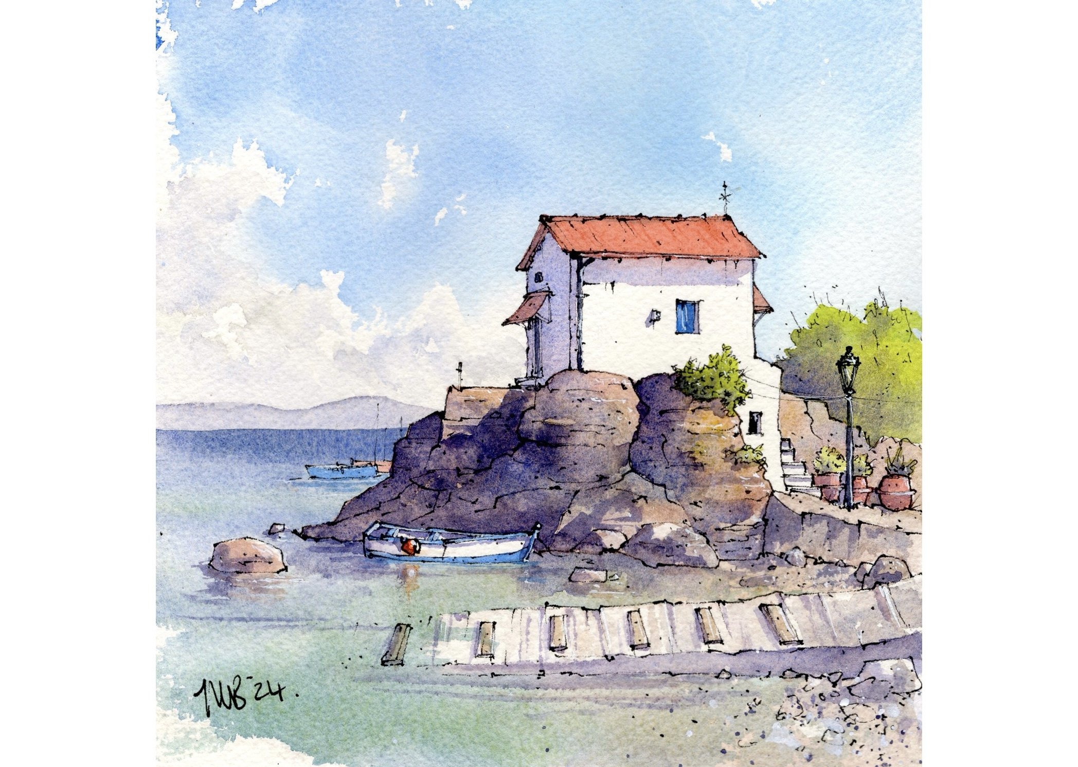 Skala Sikamineas Art Print