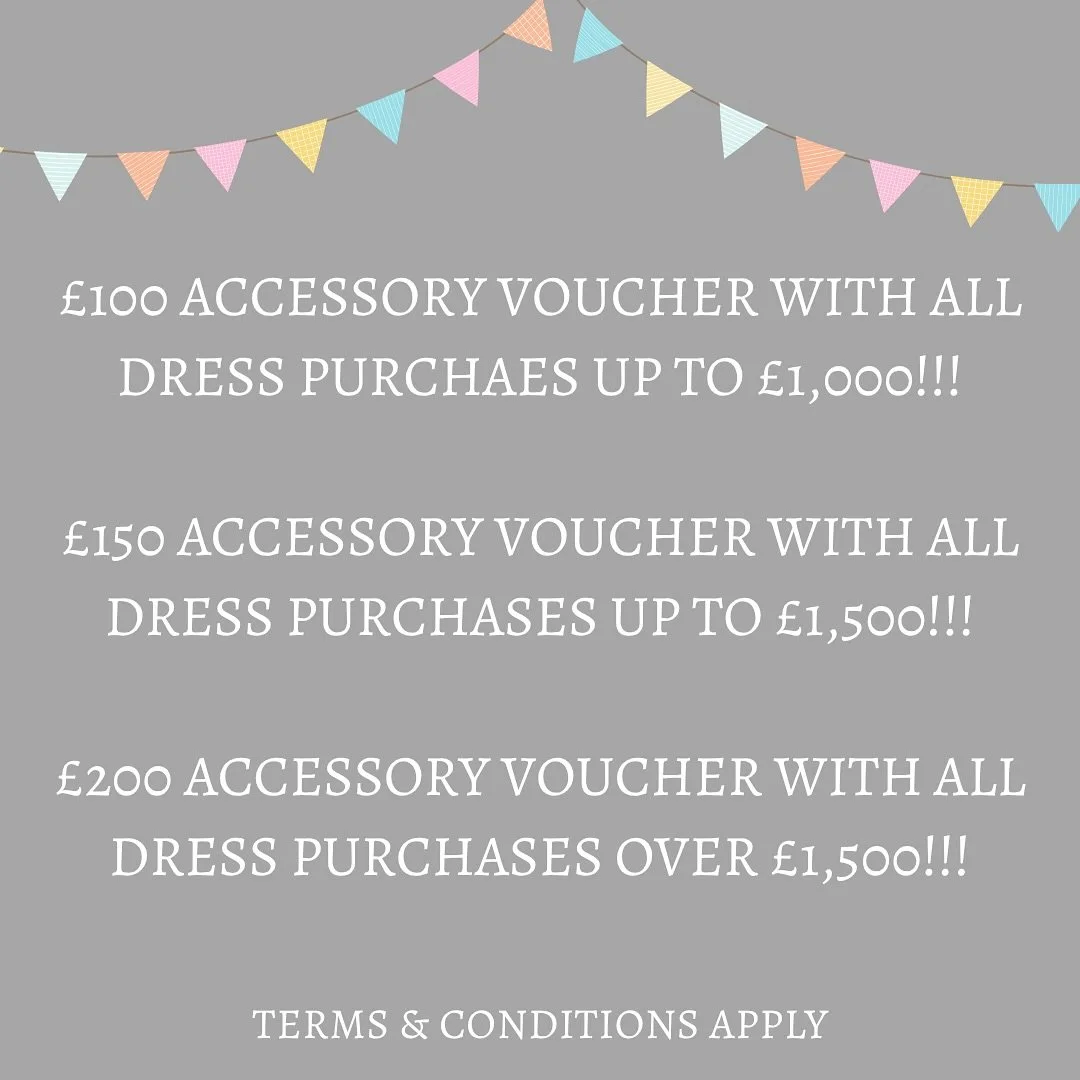 Second day of 10th Birthday Offers!!!

With each dress purchase in November you&rsquo;ll receive an accessory voucher to help complete your look!! ✨