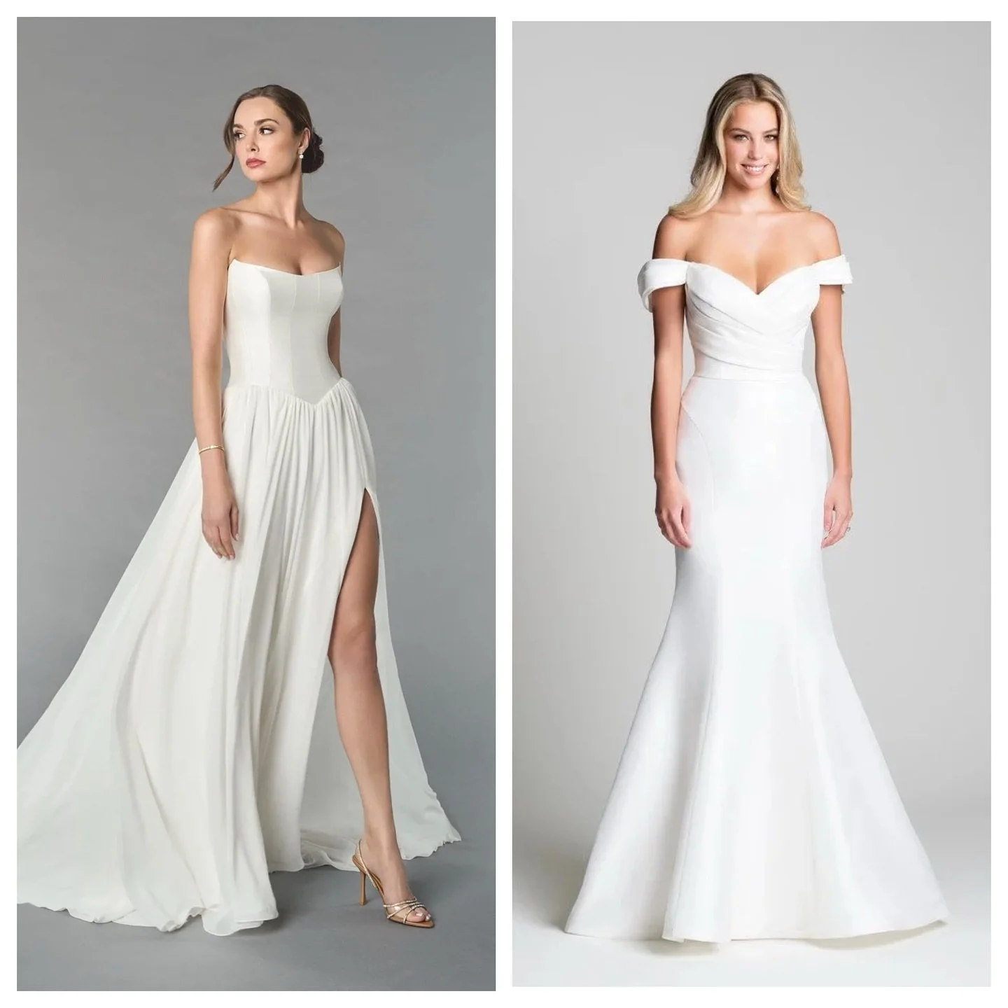 ✨ Livi and Adelaide!! ✨

Two new arrivals to the Private Collection are available to try in store and order for your Big Day! 

Livi (left) has a mikado bodice with basque waist and chiffon skirt with optional split. Adelaide (right) is an off should