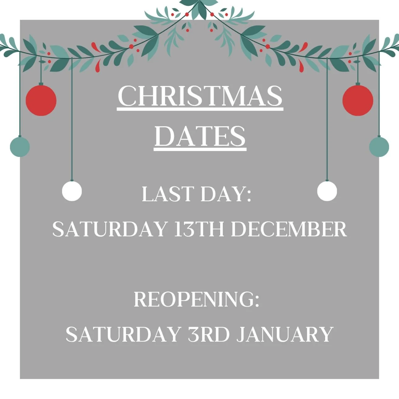 Advance warning for you lovely lot!!! That means only 3 1/2 weeks until I have a little break for Christmas ready for the New Year!! 🎄