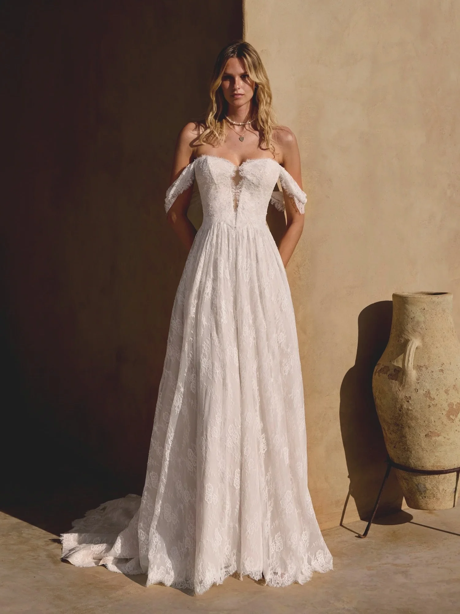 ✨ Lillian West 66459 ✨

BRAND NEW SEASON @bylillianwest &hearts;️

This beauty is an All-over Matte Lace A-Line Gown with Plunging Neckline and Basque Waist!! Her straps are also detachable, and she can be ordered with a closed neckline if you prefer
