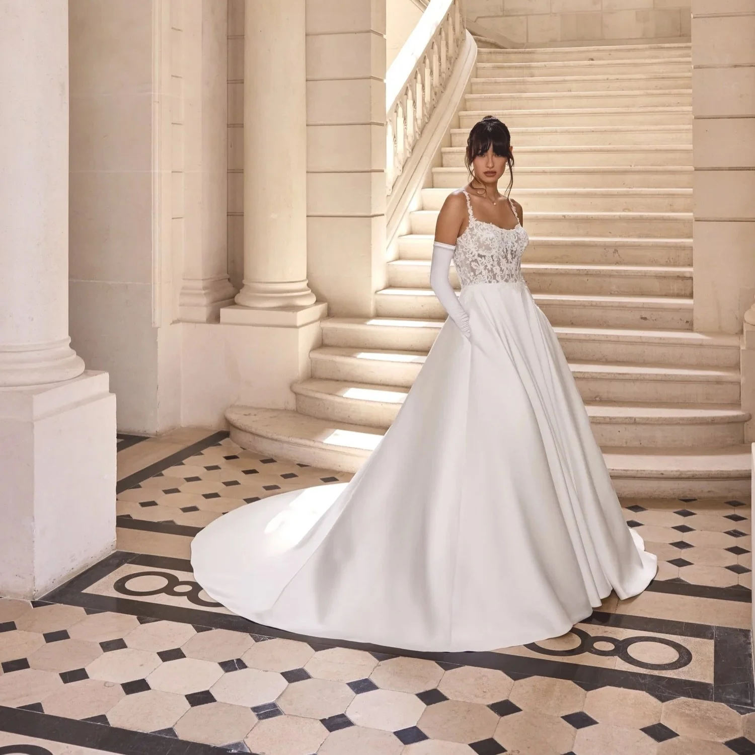 ✨ Charline ✨

Arriving this week from @adorejustinalexander!! Charline is a Mikado A-Line with Scoop Neckline and Matte Lace Appliqu&eacute;s on Bodice &hearts;️

I cannot wait for her to arrive!! And, there&rsquo;s another new Adore style, plus a ne