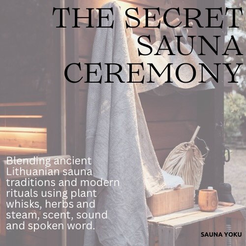 The Secret Sauna ceremony ✨ 
Sunday 22nd Feb - 2 seats left
Sunday 15th March - 5 seats left
2:00 - 3:45pm

Bespoke to SAUNA YOKU, this is more than just a sauna -  it&rsquo;s a guided sensory journey to the sacred heart of the whispering woods.

Ble