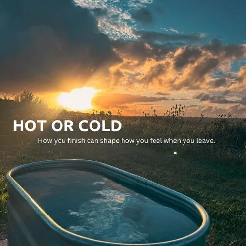 A little tip for the end of your sauna session&hellip;

How you finish can shape how you feel when you leave.

If you finish with the sauna, you might leave feeling:
&bull; deeply relaxed
&bull; grounded
&bull; warm through the body

Lingering in the