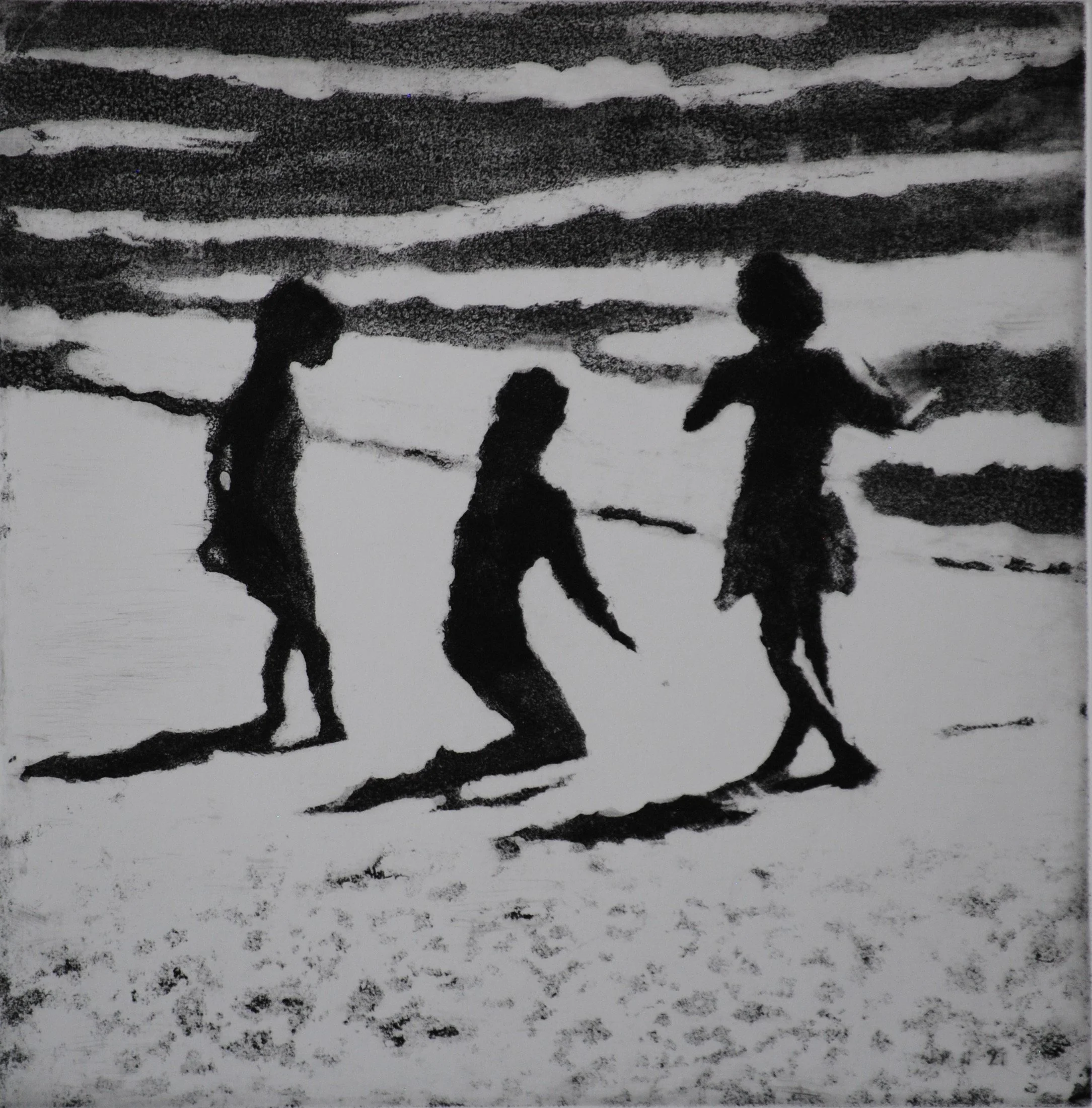 POR LA TARDE. MAREA ALTA (Aguatinta y Técnicas Directas)