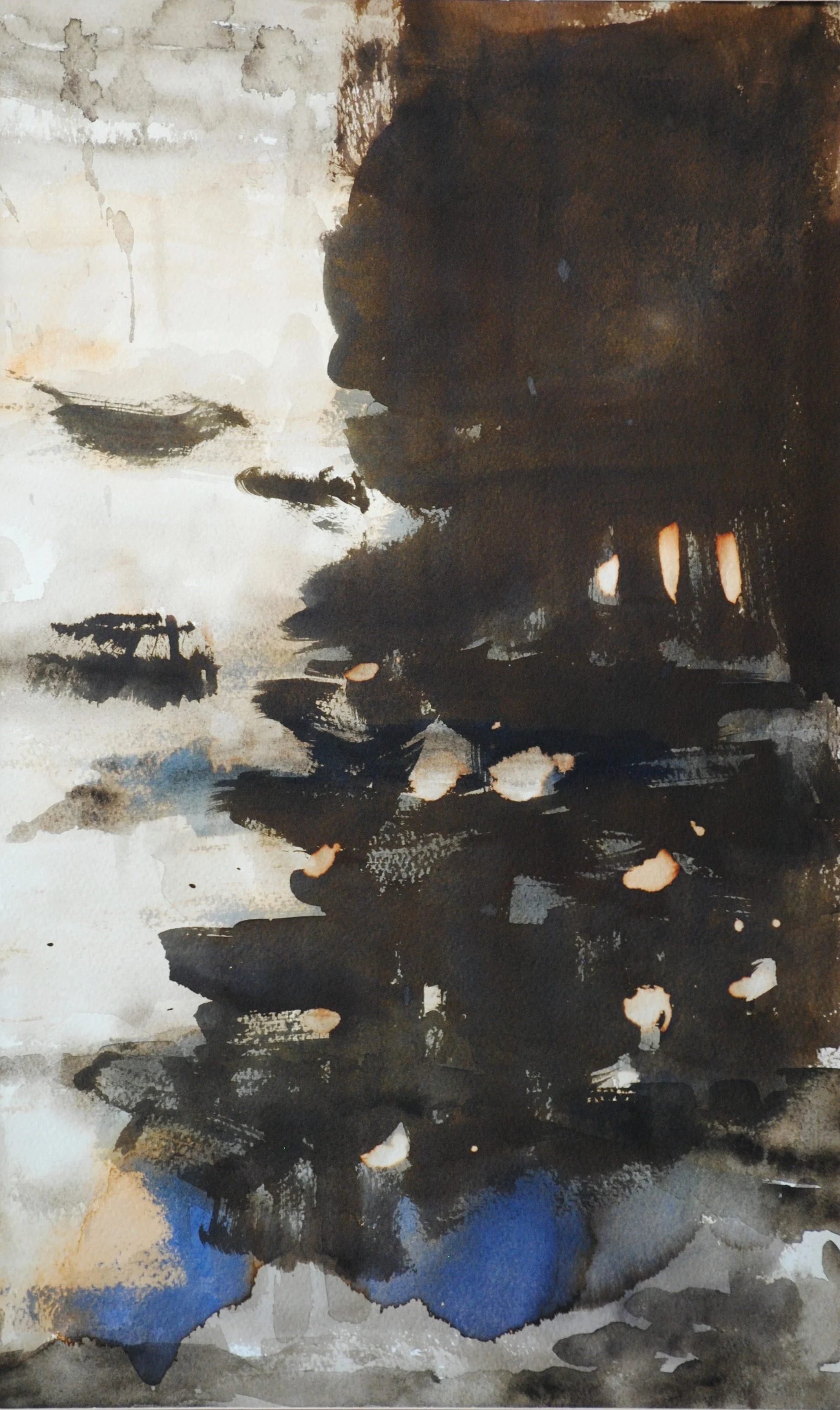 EL RÍO (Tinta - Acuarela - Papel)