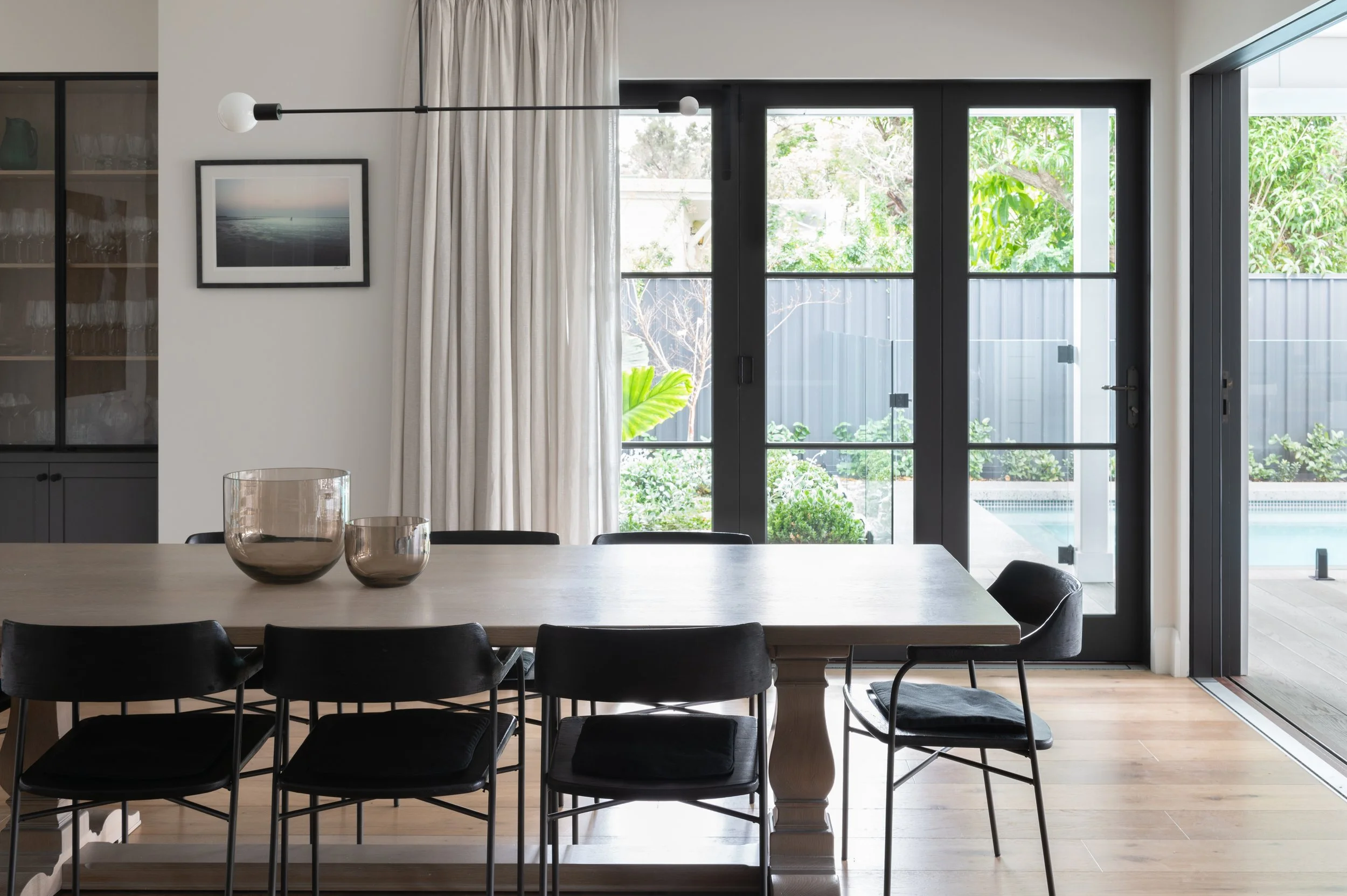 Bespoke solid timber dining table designed for a family home in Perth.