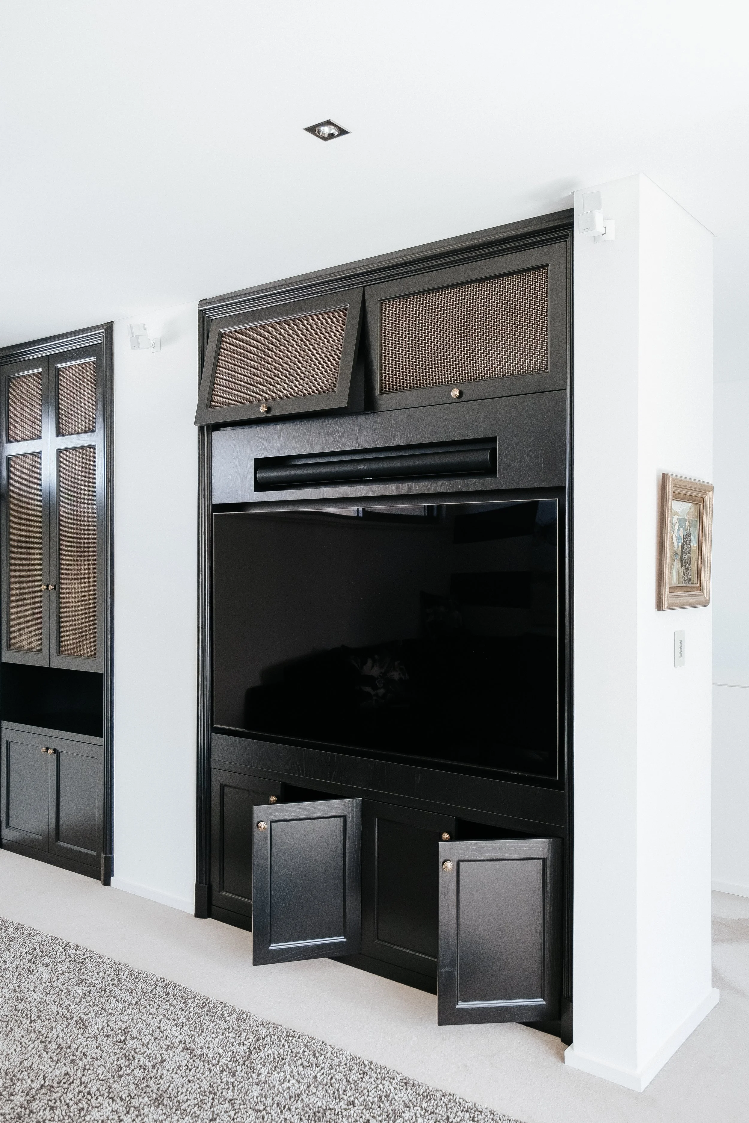 Custom built-in cabinetry designed to complement the architecture of a Perth home. 