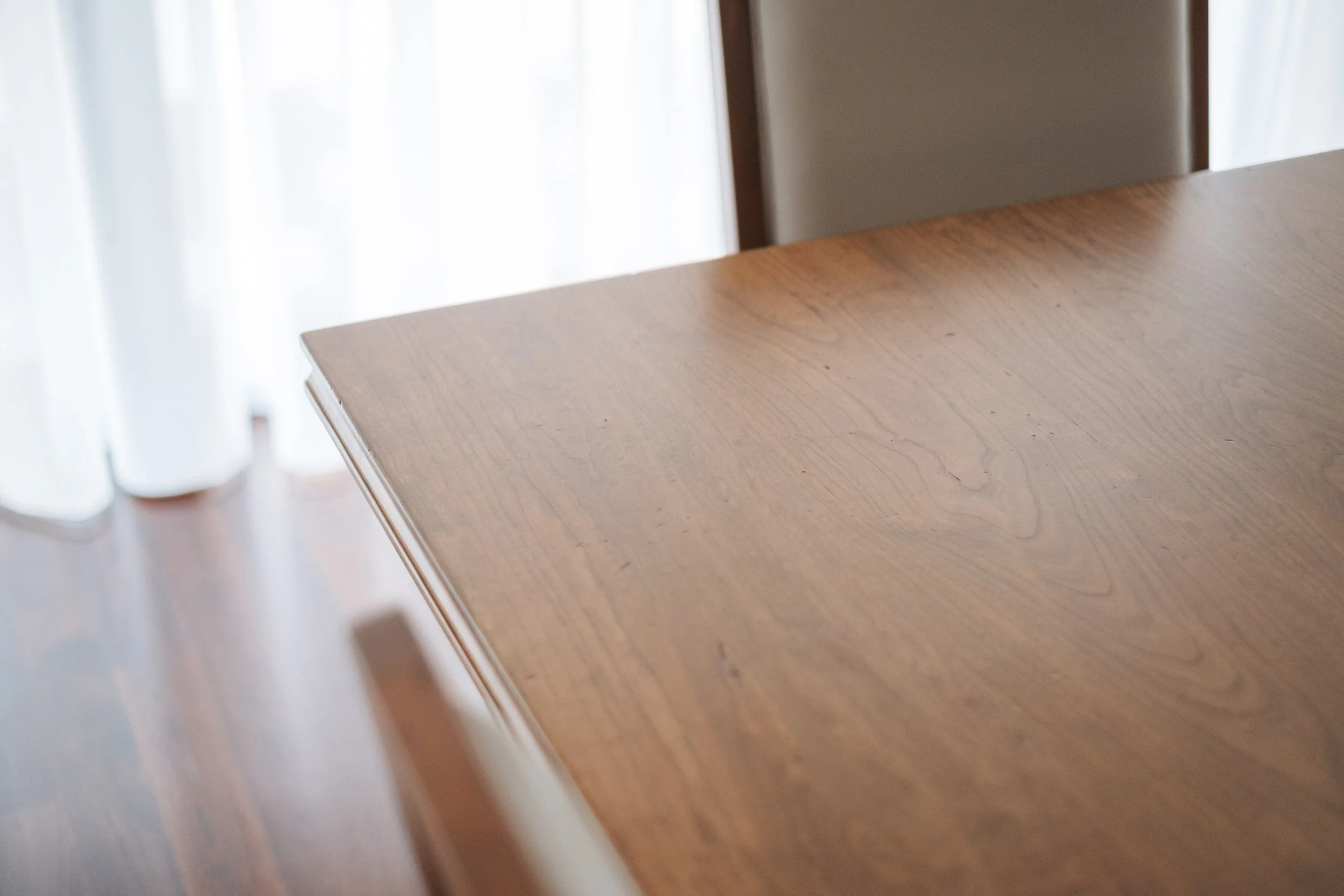 Timber and finish selections for a custom-made dining table in Perth.