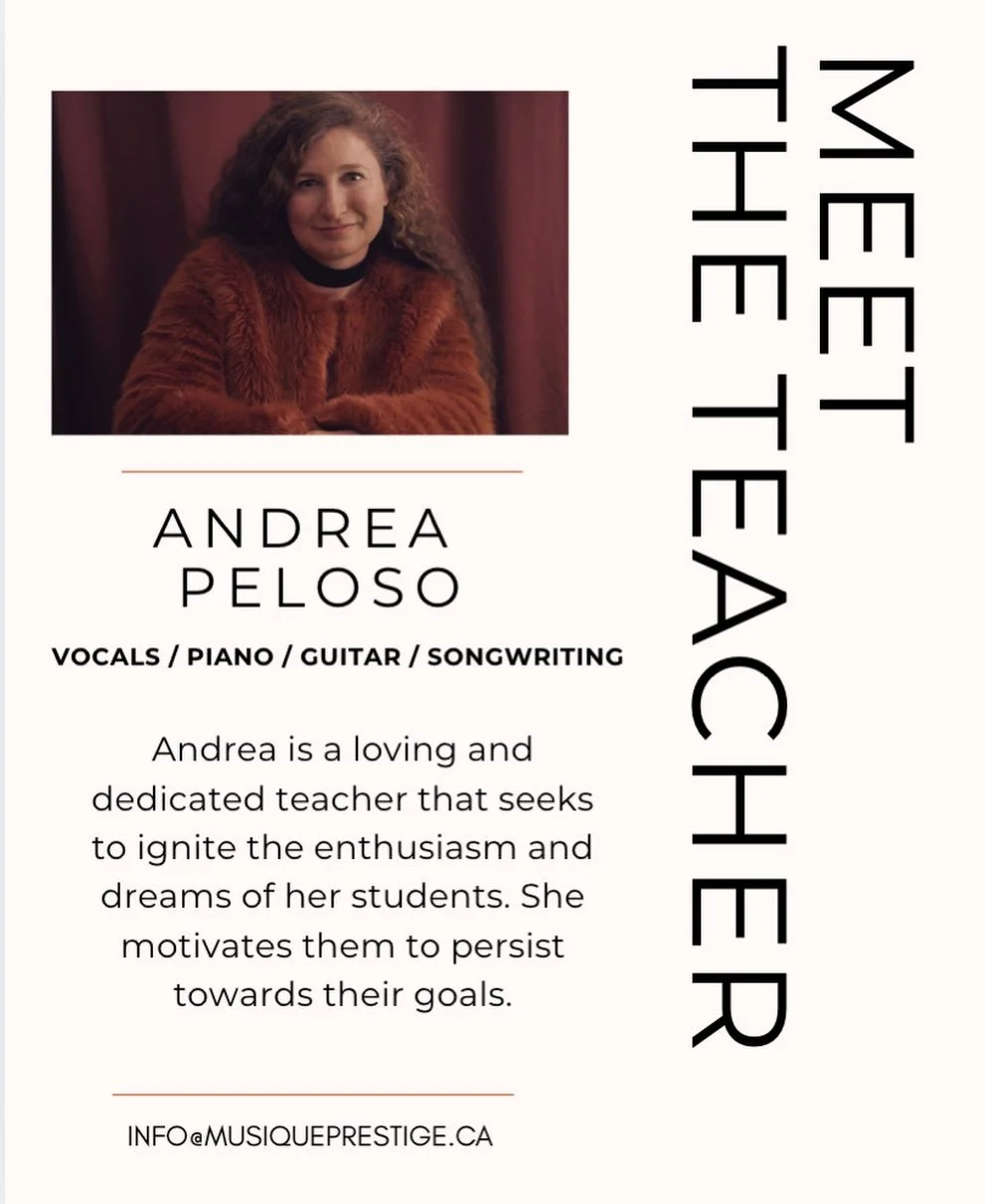 Start your musical journey with Andrea! Book your first lesson at Musique Prestige 🎶⭐️